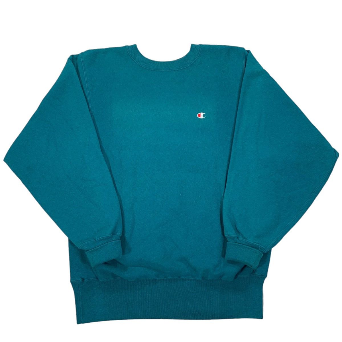 Vintage 90s Champion Reverse Weave Turquoise Sweatshirt - Tops