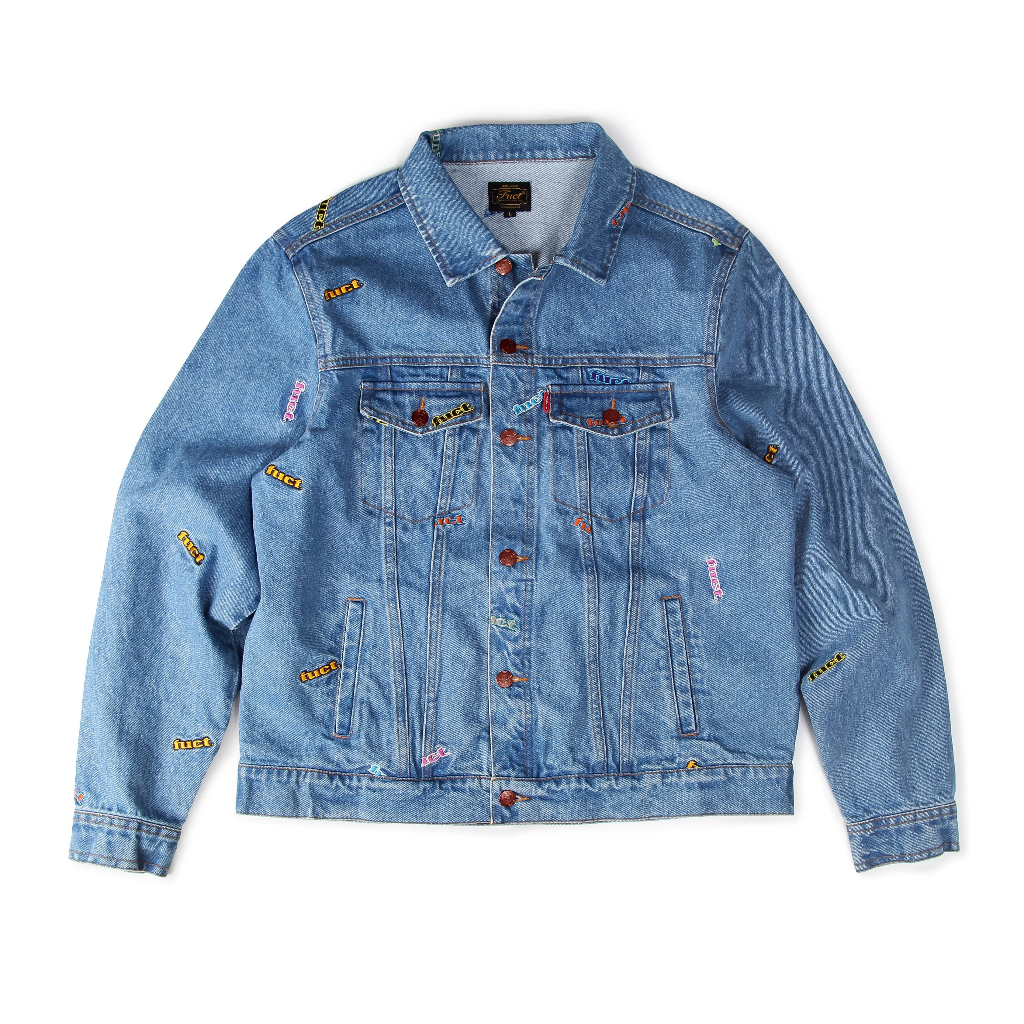 Fuct FUCT ALL OVER EMBROIDERY DENIM TRUCKER JACKET | Grailed