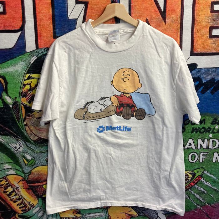 Vintage Y2K Charlie Brown Snoopy MetLife Tee Size Large | Grailed
