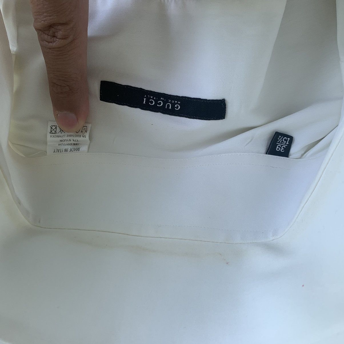 Gucci Final Drop! Gucci slim white shirt sz 39 / 15.5 like new Size US M / EU 48-50 / 2 - 10 Thumbnail