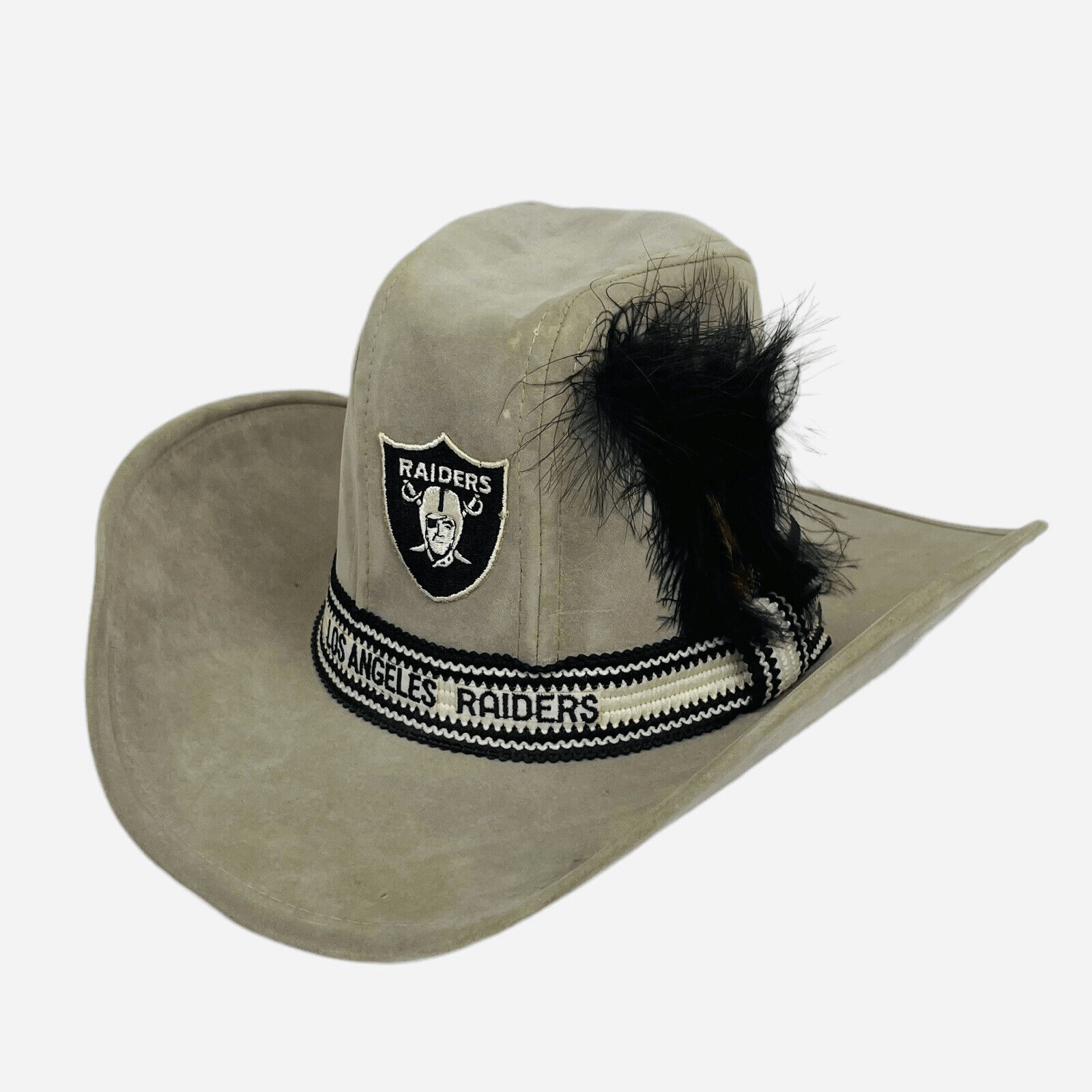 RARE Vintage 80s LOS ANGELES Raiders AJD Suede M Cowboy Hat