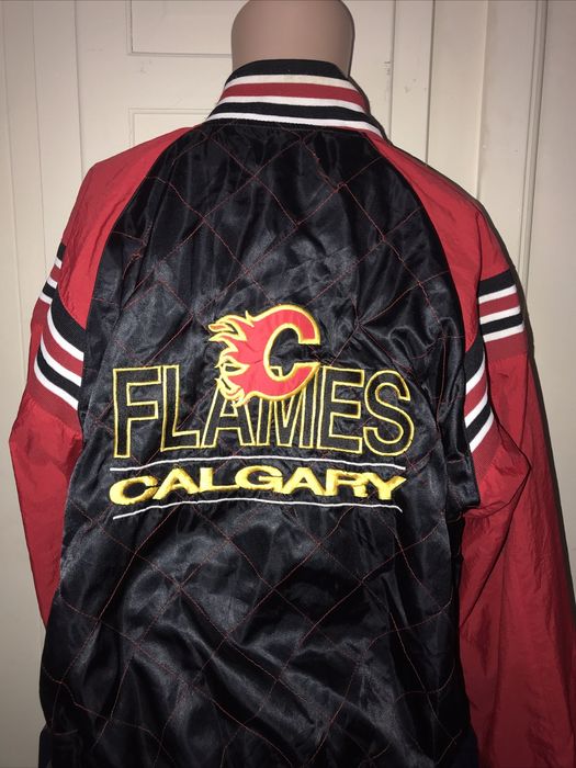 Vintage NHL - Calgary Flames 1/4-Zip Pullover Windbreaker 1990s