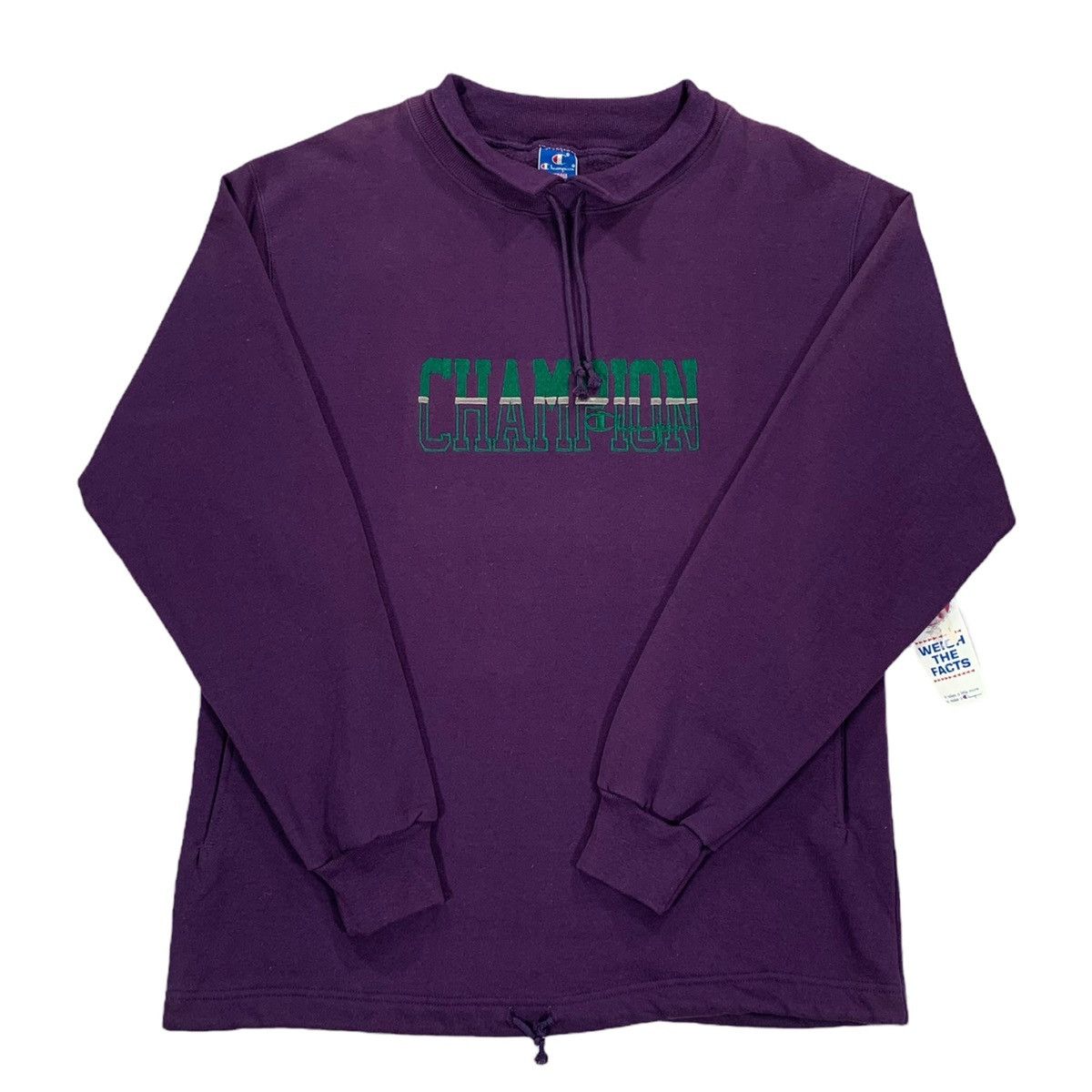 Vintage 90s Champion Purple & Green Mock Neck Sweatshirt