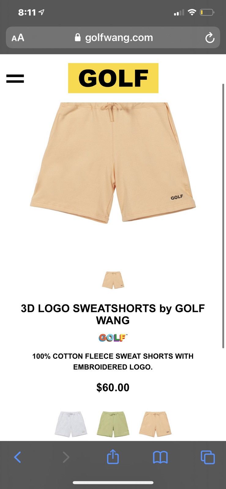 Golf Wang Golf Wang 3D Logo Sweatshorts | Grailed