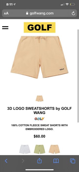 Golf Wang Golf Wang 3D Logo Sweatshorts | Grailed