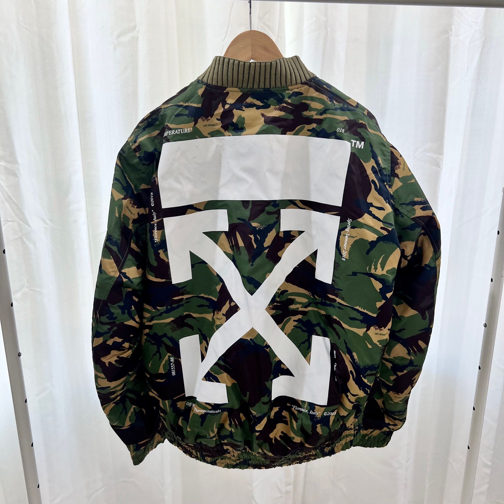 Off white camo jacket price best sale