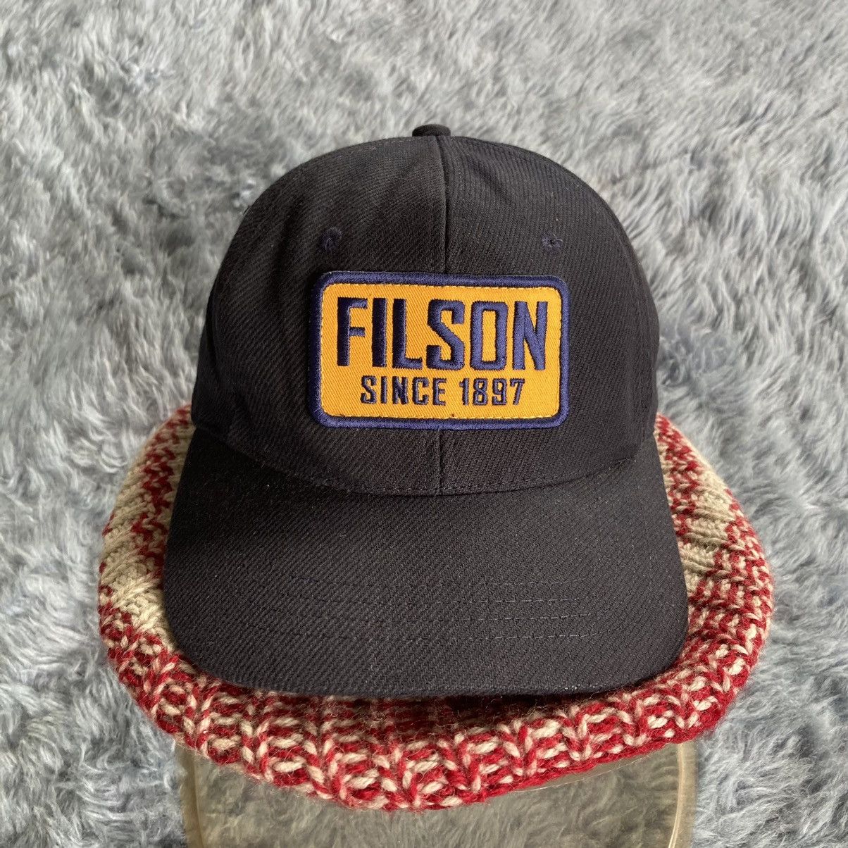 Filson VINTAGE 1990s FILSON BIG LOGO NAVY BLUE CAP Grailed
