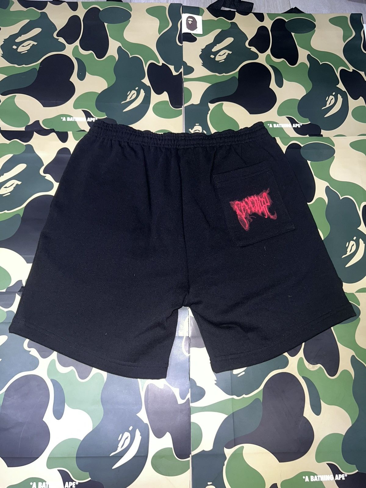 Orders Revenge Red Smoke Skull Fleece Shorts