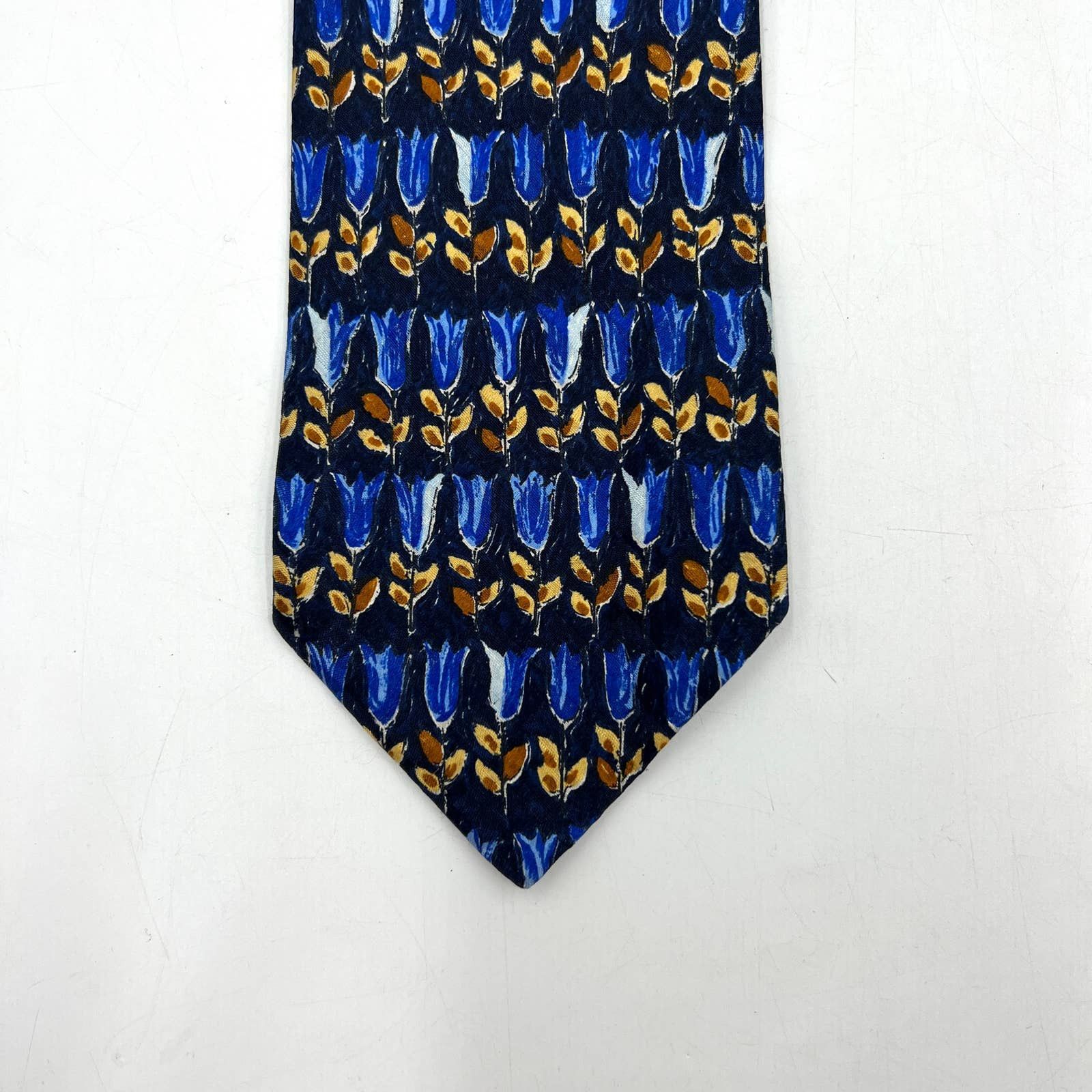 Ermenegildo Zenga Blue Tulip Print Silk Tie