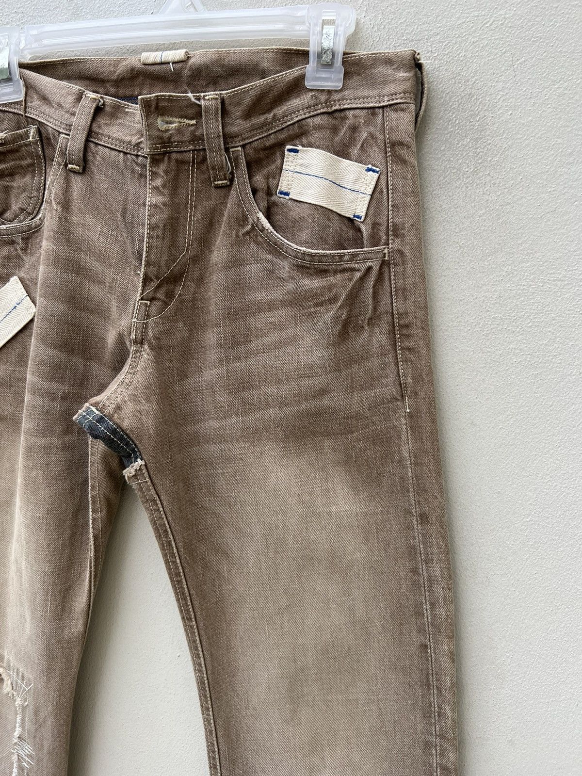 R.Newbold Vintage R. Newbold Fade Denim Patchwork Work Jeans Size US 30 / EU 46 - 11 Thumbnail