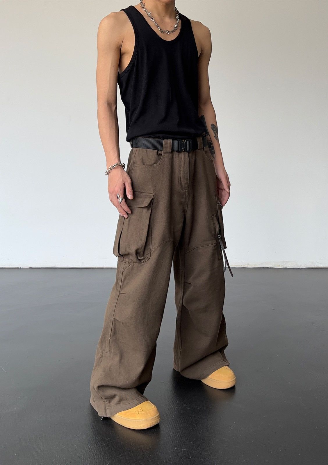 Japanese Brand Brown Workwear Pants Size US 32 / EU 48 - 3 Thumbnail