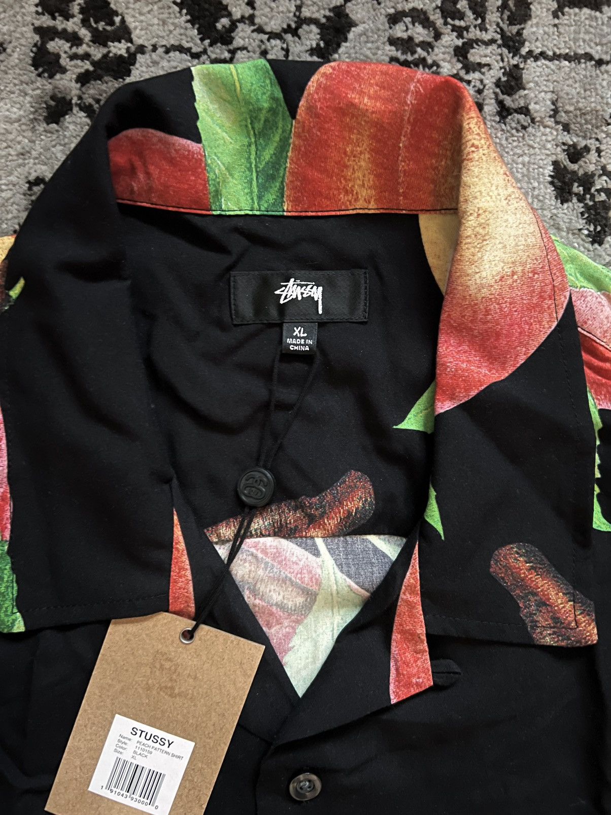 Short Sleeve Stussy Peach Pattern Shirt Stussy Peach Pattern Shirt