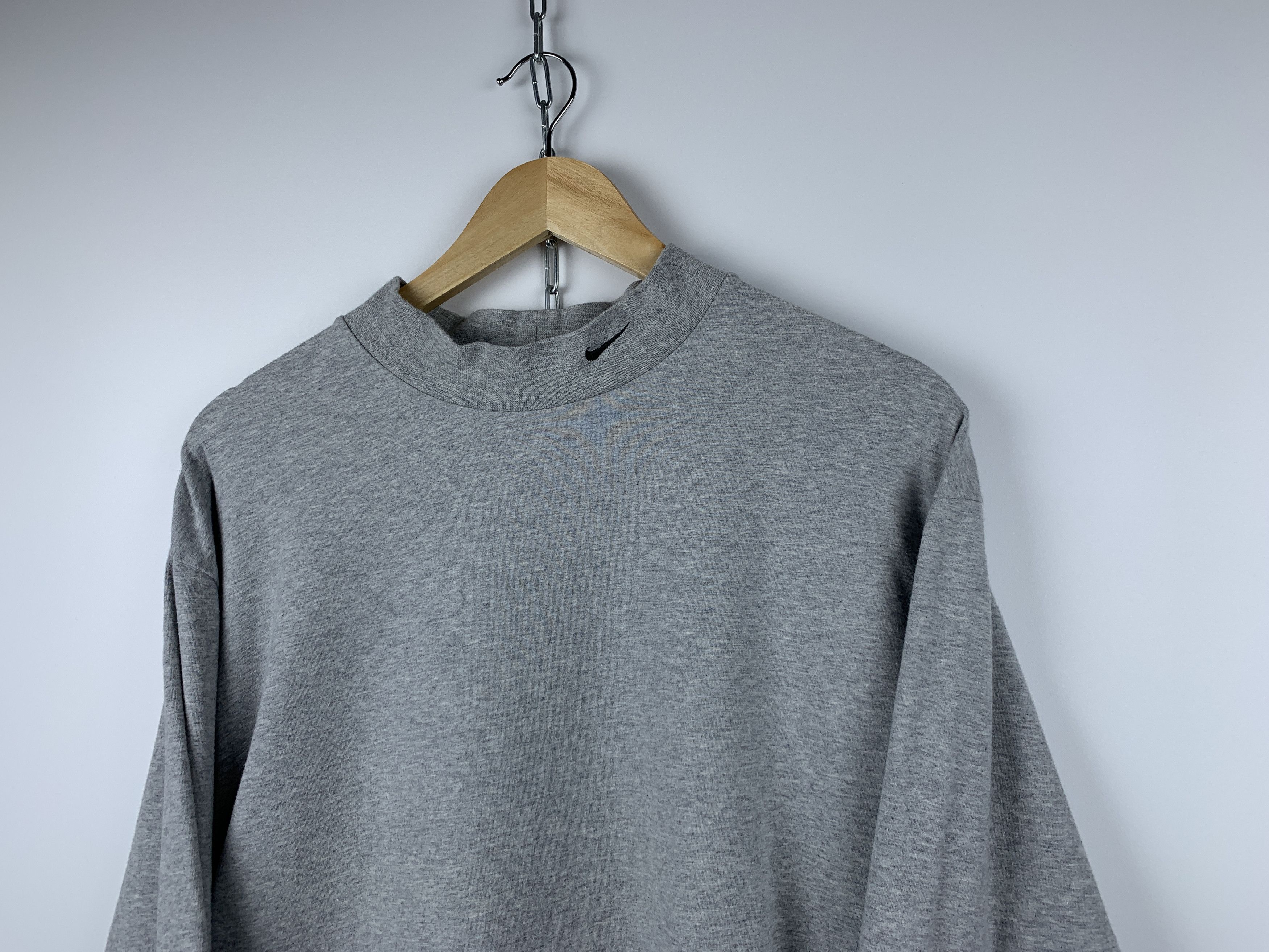 Nike × Vintage 00's Nike Swoosh Mock Turtleneck Small Logo Sweatshirt Size US XL / EU 56 / 4 - 1 Thumbnail