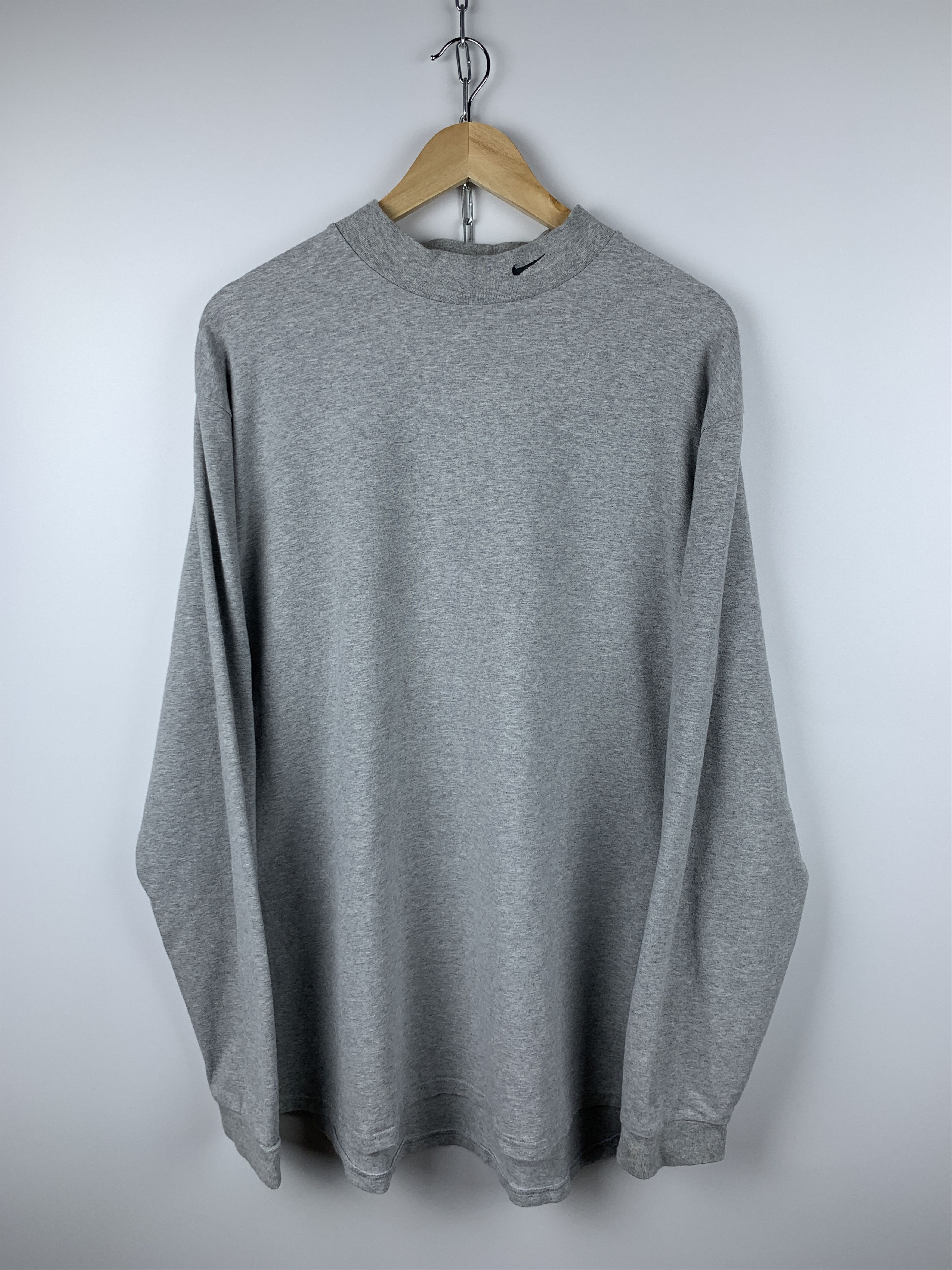 Nike × Vintage 00's Nike Swoosh Mock Turtleneck Small Logo Sweatshirt Size US XL / EU 56 / 4 - 2 Thumbnail