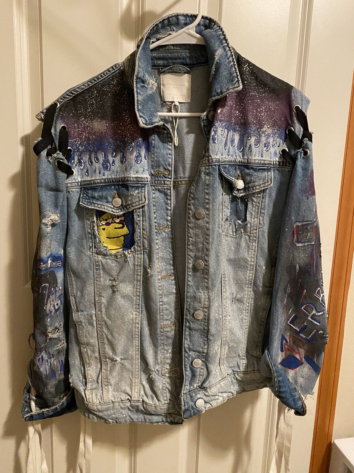 Zara ORIGINAL 1 of 1 Custom Denim Jacket Size US S / EU 44-46 / 1 - 1 Thumbnail