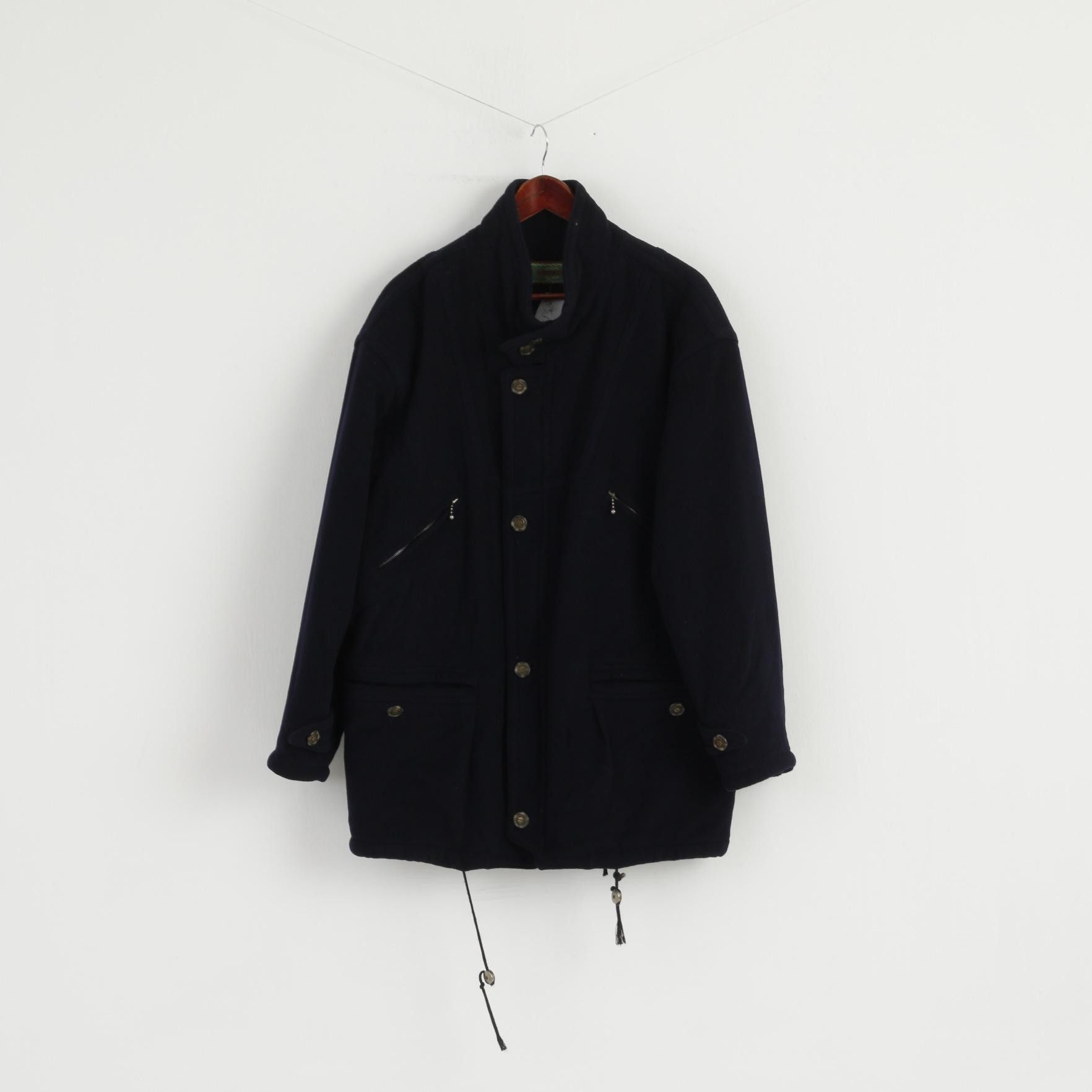 Hugo Boss Men 54 XL Jacket Navy Wool Cashmere Vintage 0502