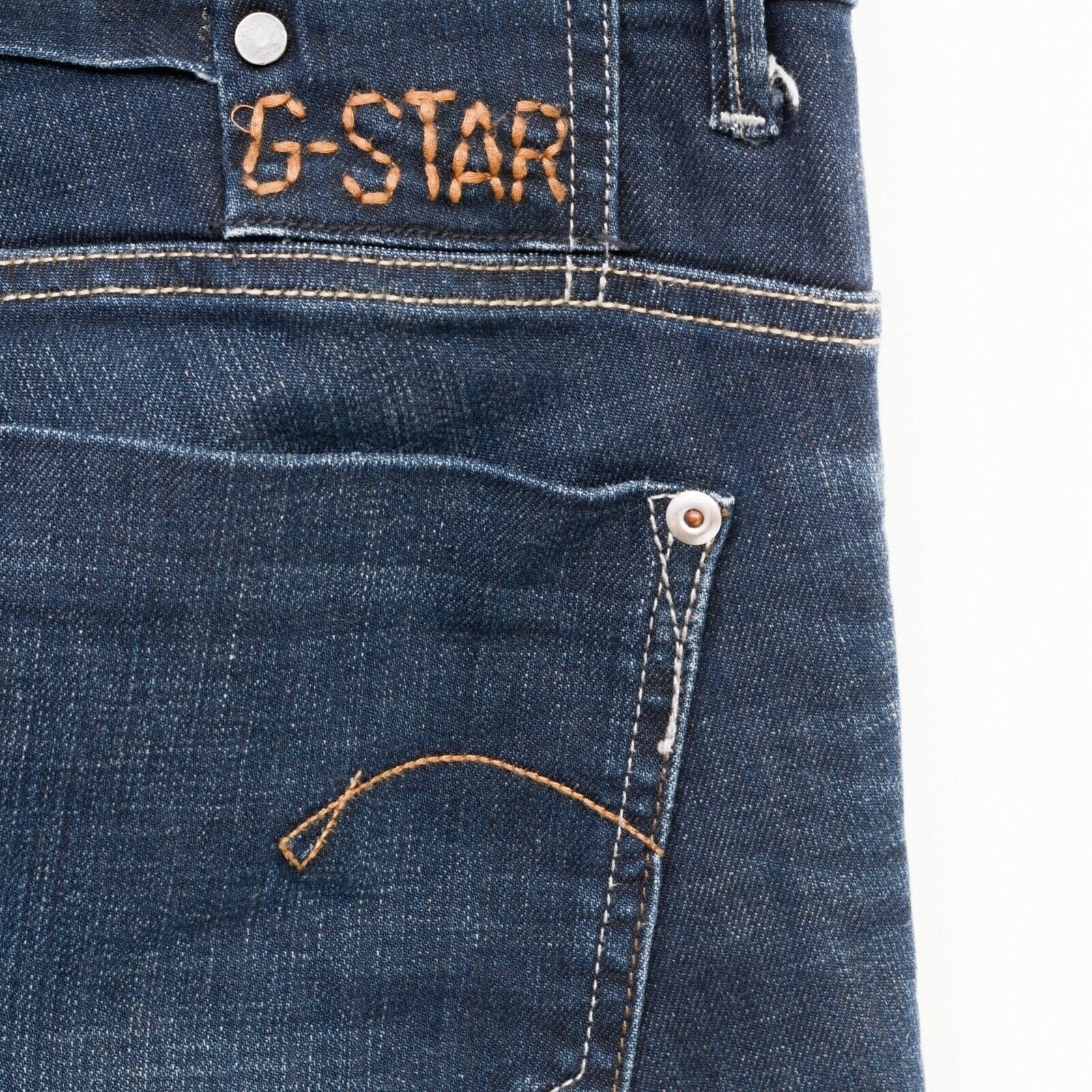 G-Star × Indigo Midge Straight Women Jeans W30L34 Trousers Pants Zip Stretch Size 30" / US 8 / IT 44 - 7 Thumbnail