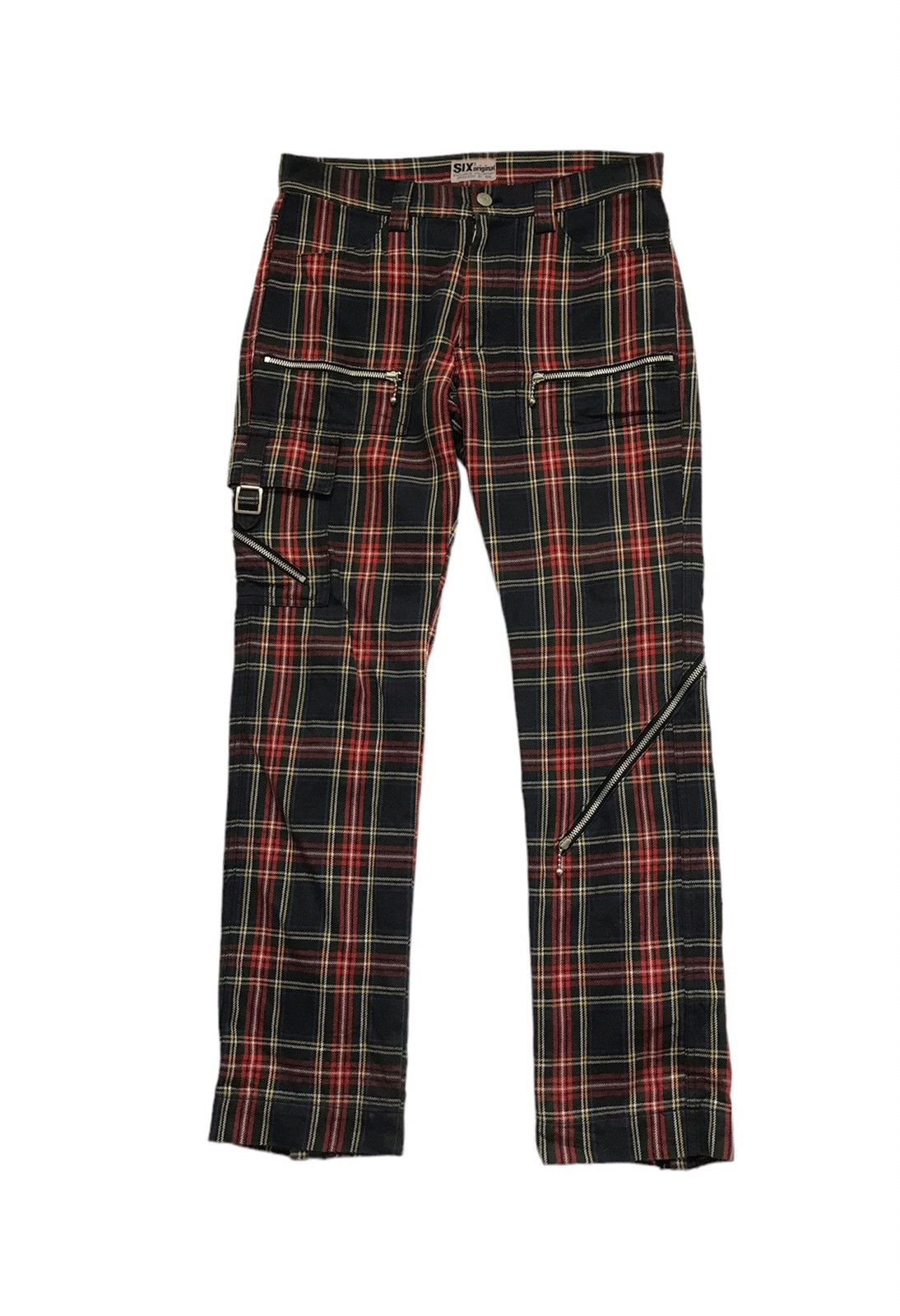 image of Malcolm Mclaren x Seditionaries Six3 Original Tartan Punk Zipper Pants in Red Tartan (Size 30)