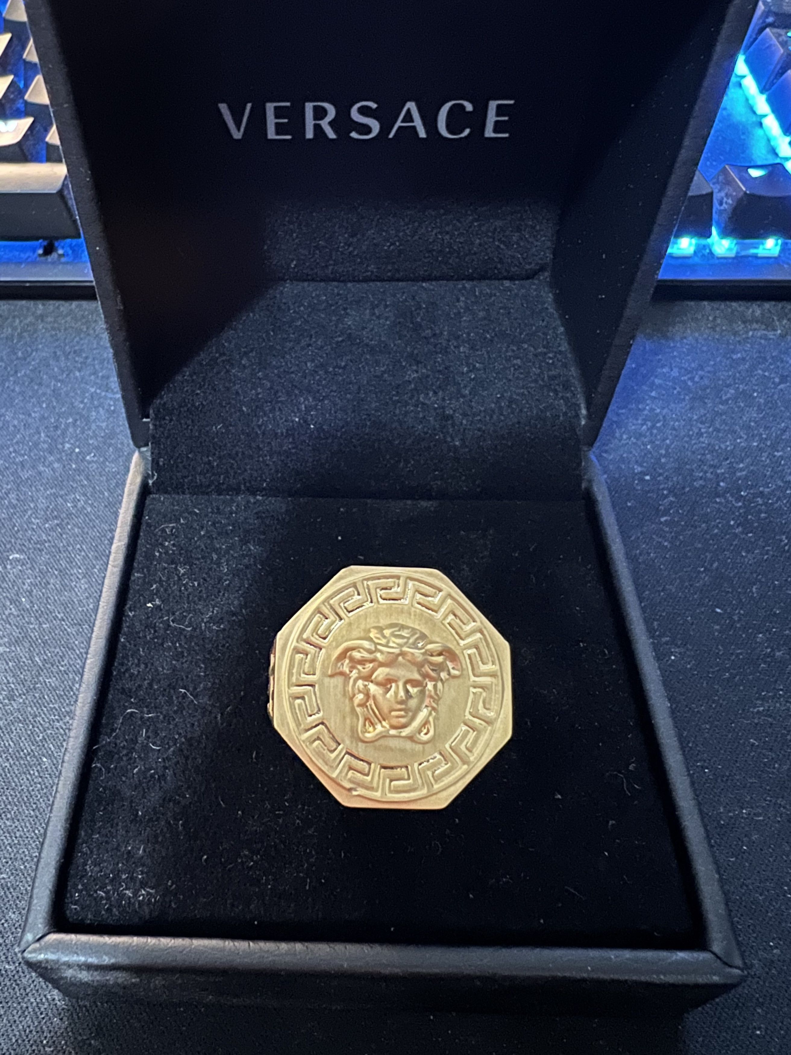 Versace Versace Gold Octagon Greek Medusa Ring Grailed
