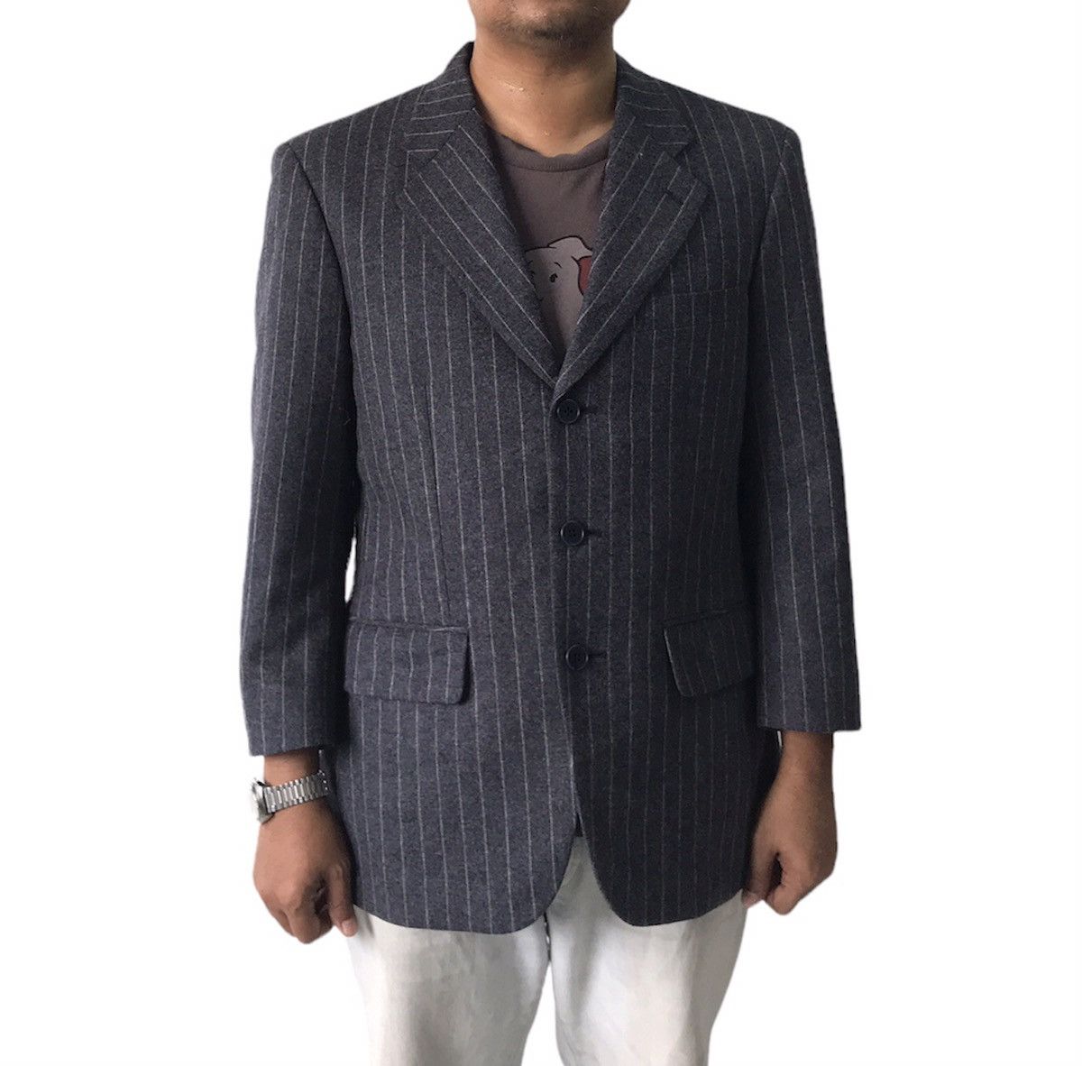 Yves Saint Laurent 💥Vtg Nice YSL Yves Saint Laurent Stripes Coat Jacket Size US S / EU 44-46 / 1 - 1 Thumbnail