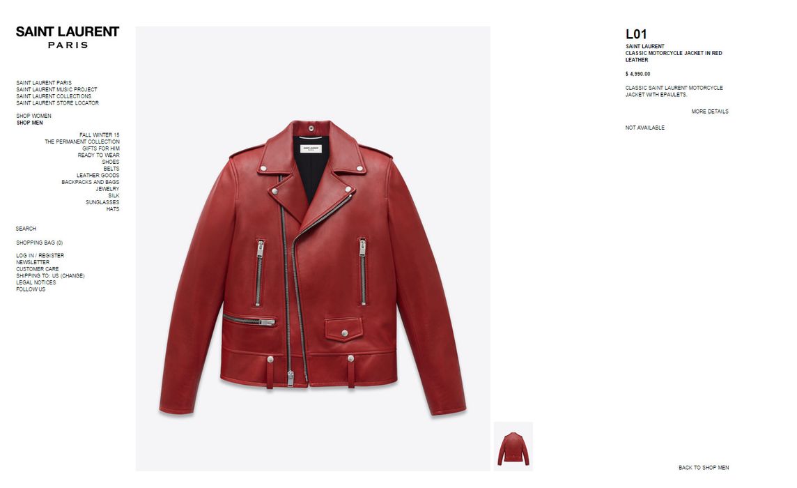 Saint Laurent Paris Red Leather Biker L01 | Grailed