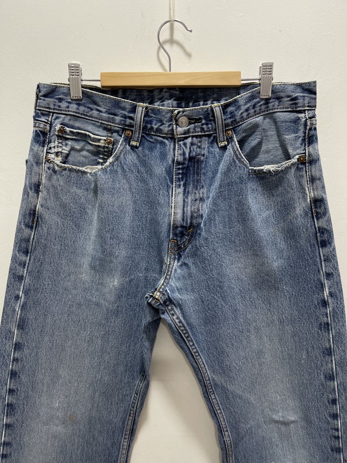 Levi's LEVIS 505 NON SELVEDGE DISTRESSED DENIM JEANS 33x32 Size US 33 - 8 Thumbnail