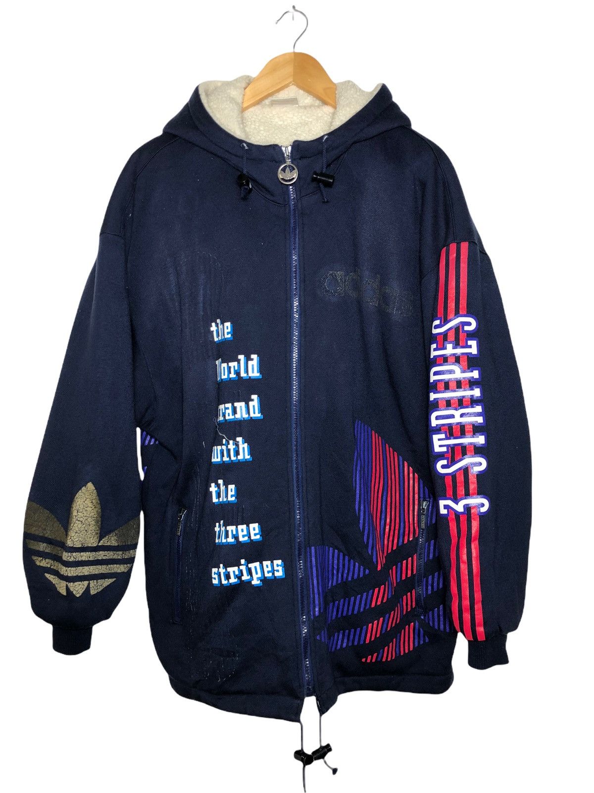 Adidas × Descente × Vintage Vintage 90s Adidas Trefoil logo Hoodies Size US XL / EU 56 / 4 - 1 Thumbnail