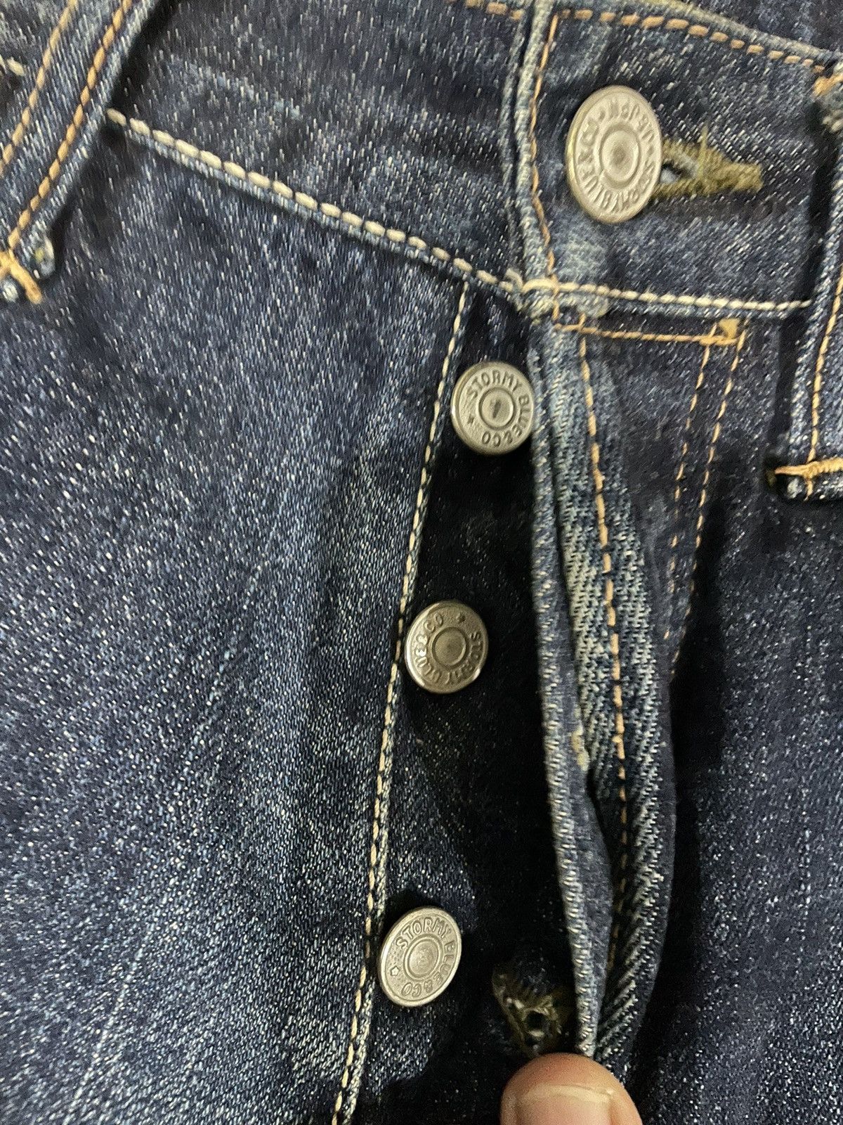 Japanese Brand × Pherrow's Pherrows Japan Stormy Blue Yellow Selvedge Jeans Size US 32 / EU 48 - 11 Thumbnail