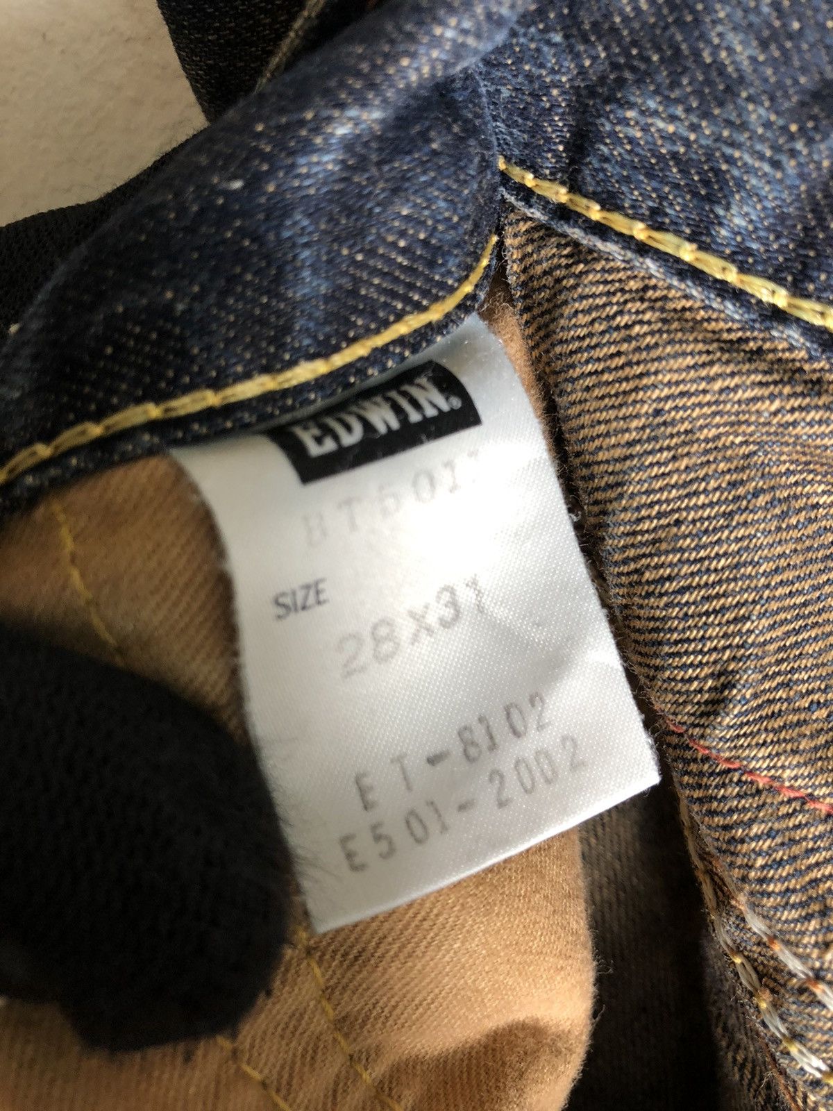 Japanese Brand Edwin 503 Regular Blue Trip Distressed Denim