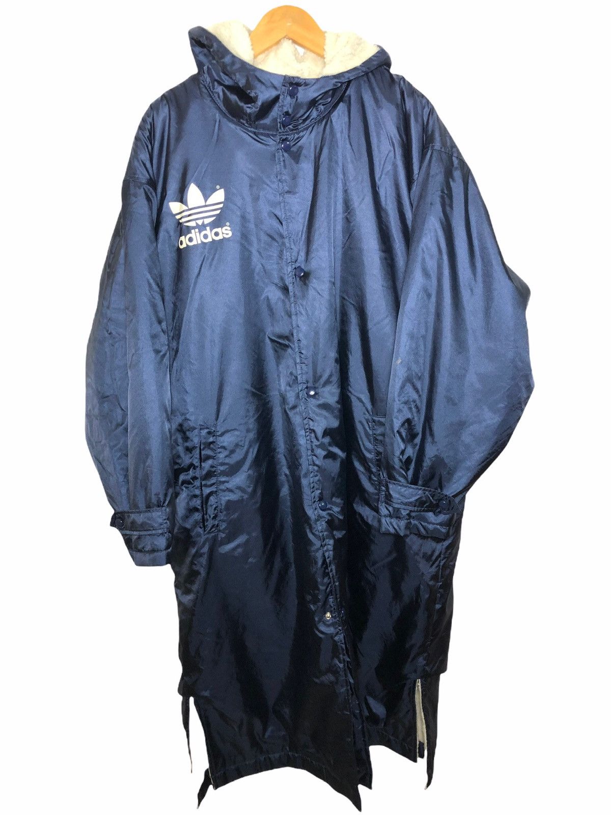 image of Adidas Trefoil Long Jacket in Blue, Men's (Size 2XL)