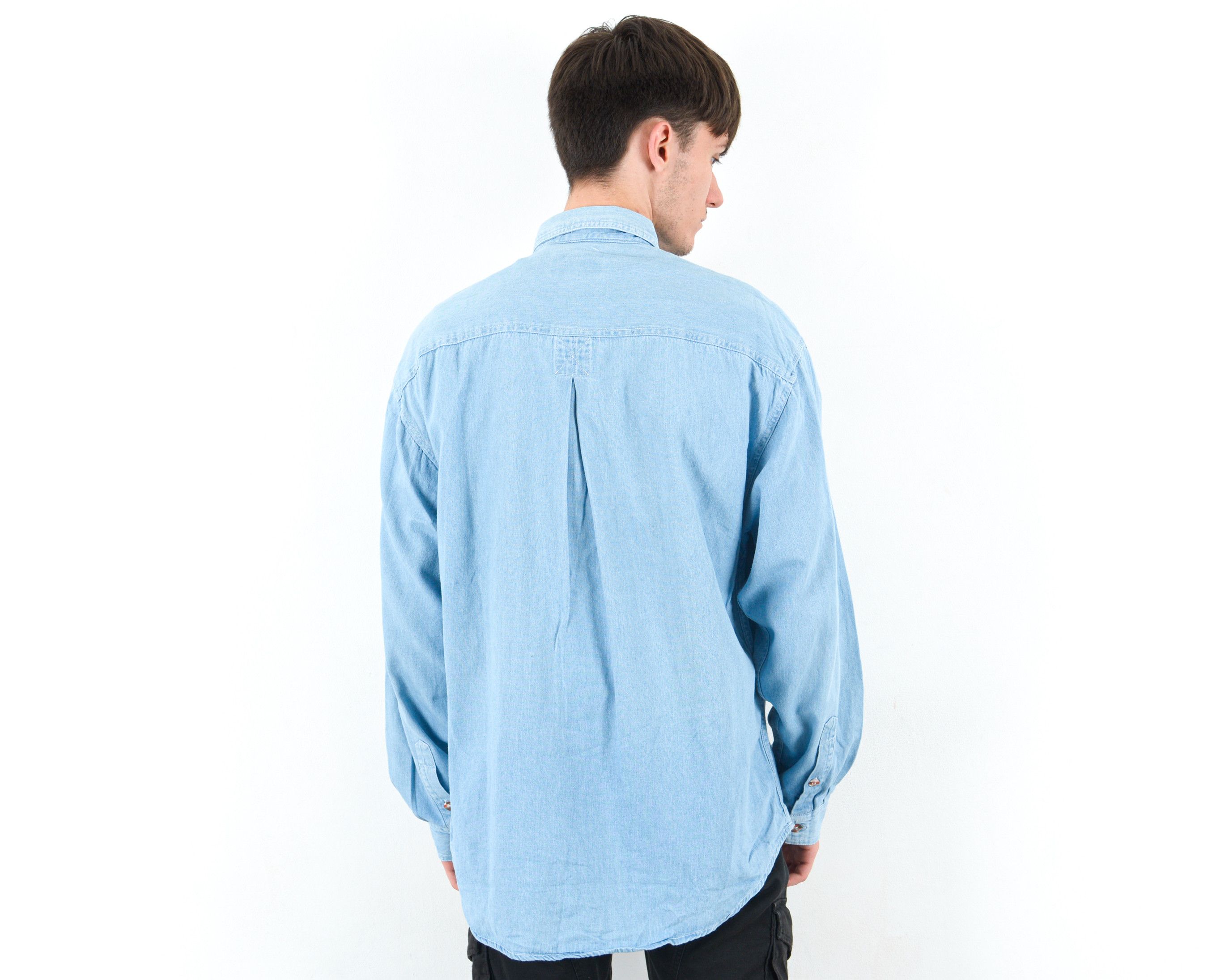 Orvis Shirt Long Sleeved Retro Jean Denim Casual Blue Cotton Size US M / EU 48-50 / 2 - 4 Thumbnail