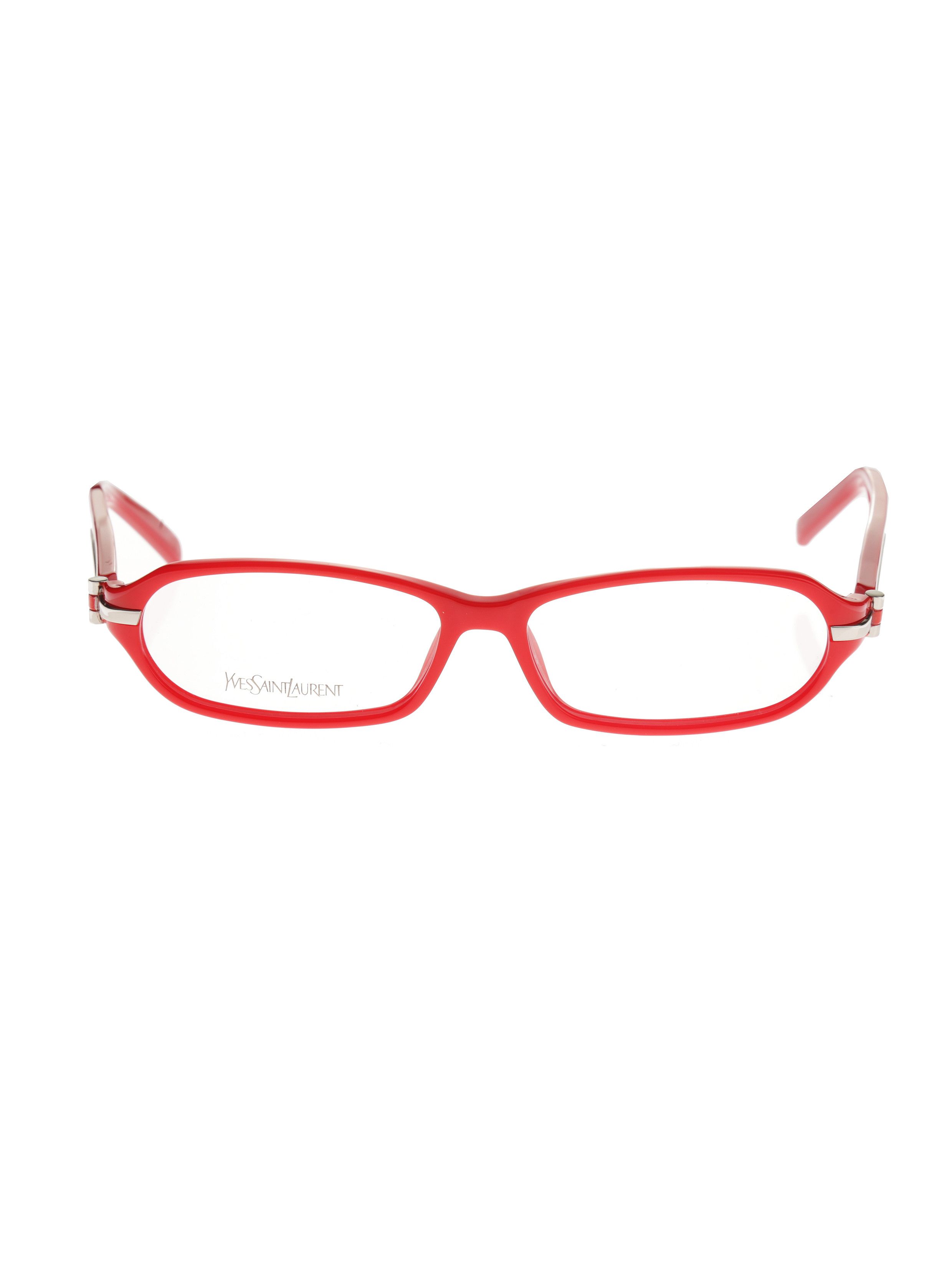 Yves Saint Laurent Yves Saint Laurent Red Plastic Frame Glasses Size ONE SIZE - 1 Thumbnail