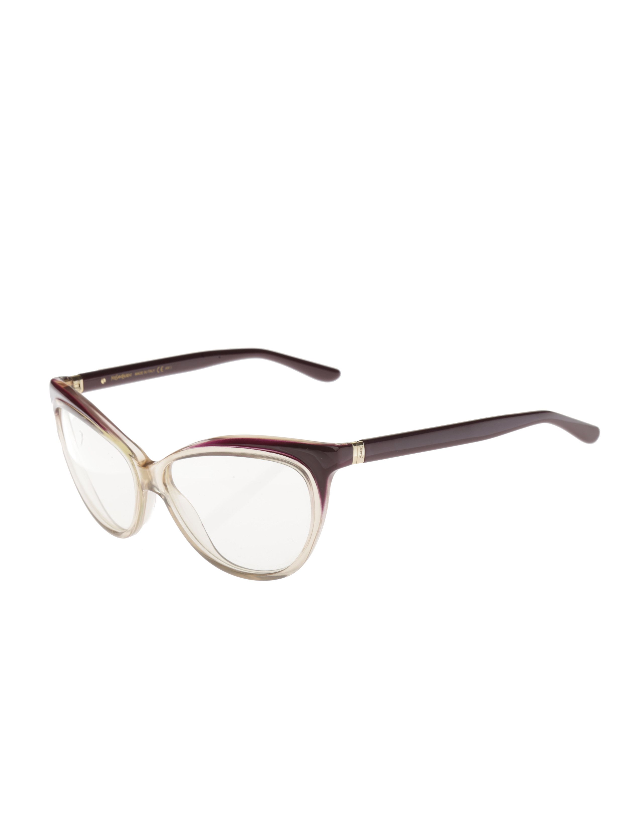 Vintage × Yves Saint Laurent Yves Saint Laurent Oversized Cat Eye Plastic Frame Glasses Size ONE SIZE - 4 Thumbnail