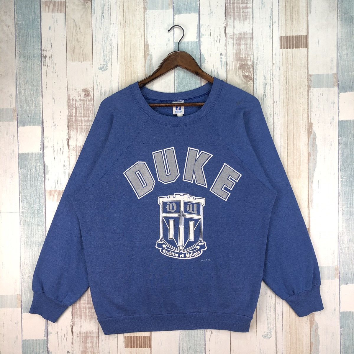 Vintage Vintage 90s Duke University Eruditio Et Religio Sweatshirt Size US XL / EU 56 / 4 - 1 Thumbnail