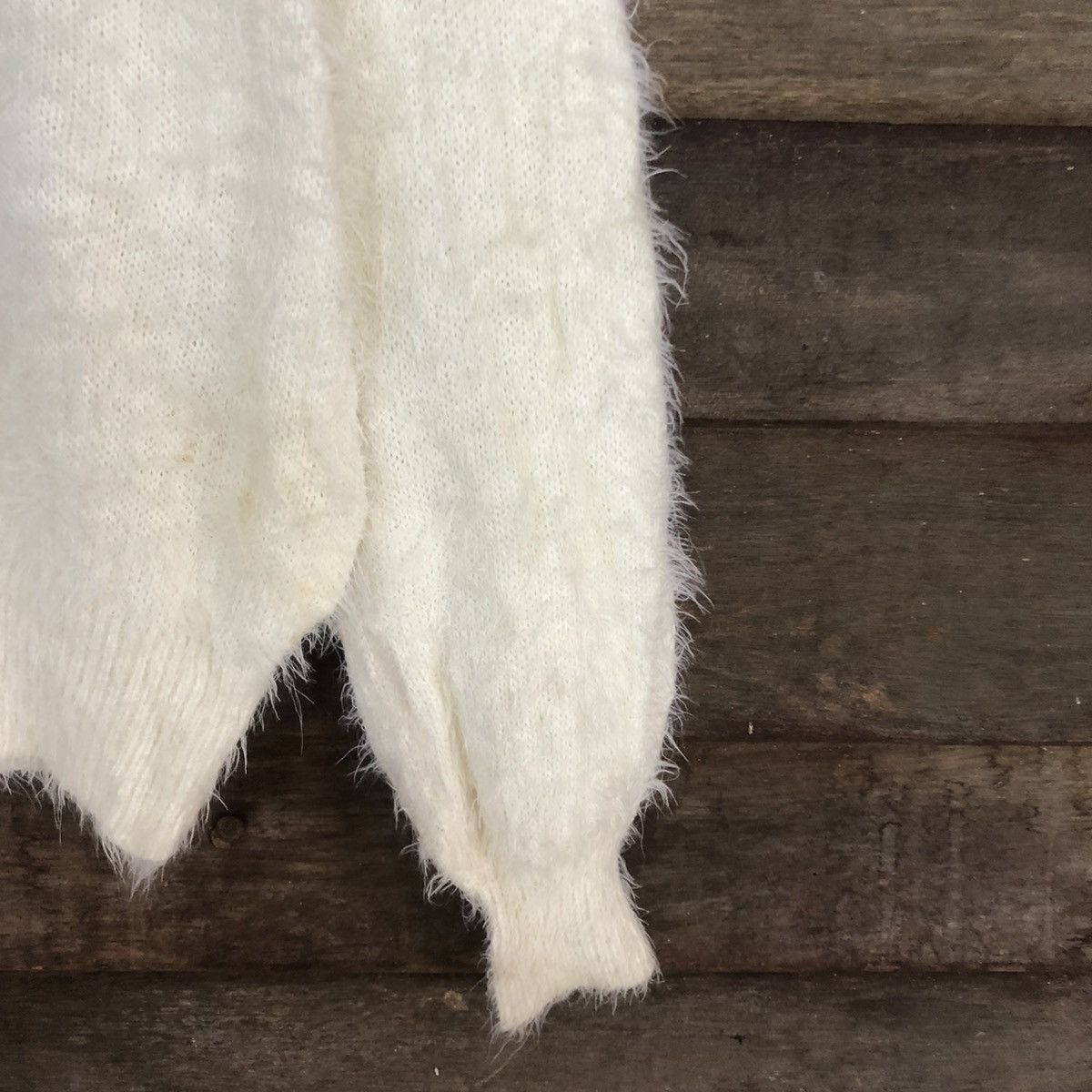 Homespun Knitwear DL Newlyme White Mohair Shag Shaggy Knitwear #c1103 Size M / US 6-8 / IT 42-44 - 4 Thumbnail