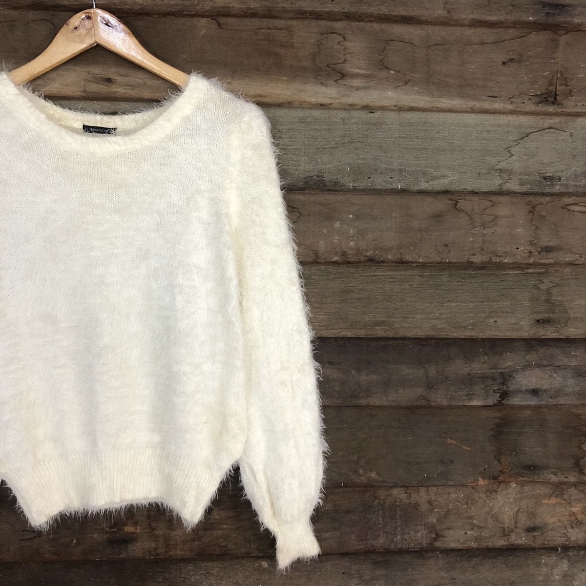 Homespun Knitwear DL Newlyme White Mohair Shag Shaggy Knitwear #c1103 Size M / US 6-8 / IT 42-44 - 5 Thumbnail