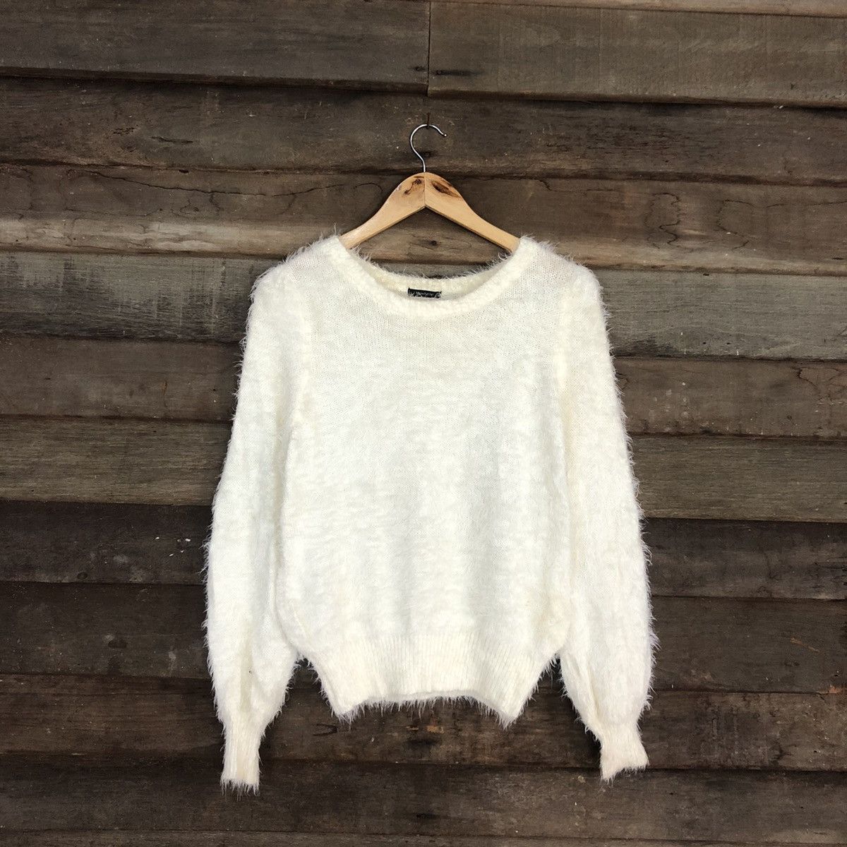 Homespun Knitwear DL Newlyme White Mohair Shag Shaggy Knitwear #c1103 Size M / US 6-8 / IT 42-44 - 1 Thumbnail