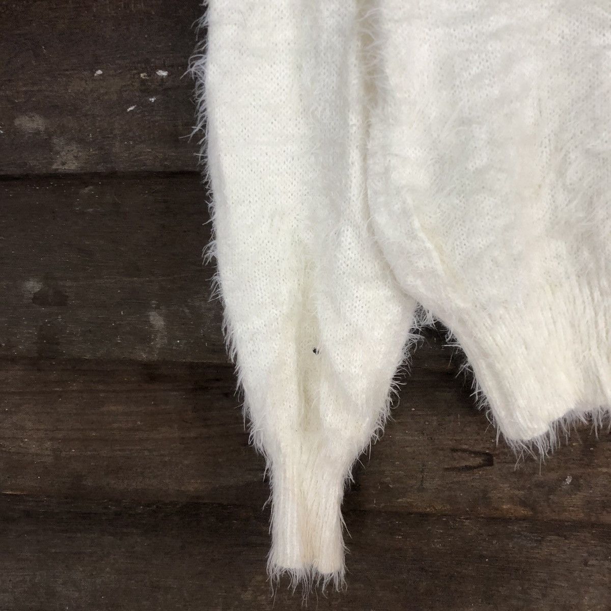 Homespun Knitwear DL Newlyme White Mohair Shag Shaggy Knitwear #c1103 Size M / US 6-8 / IT 42-44 - 6 Thumbnail