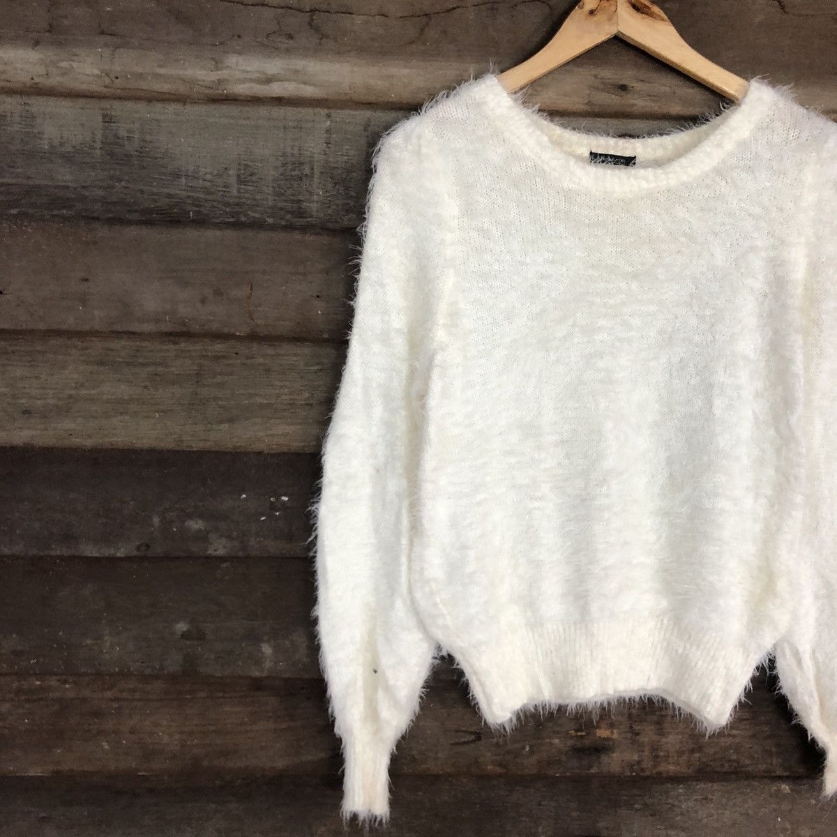 Homespun Knitwear DL Newlyme White Mohair Shag Shaggy Knitwear #c1103 Size M / US 6-8 / IT 42-44 - 7 Thumbnail