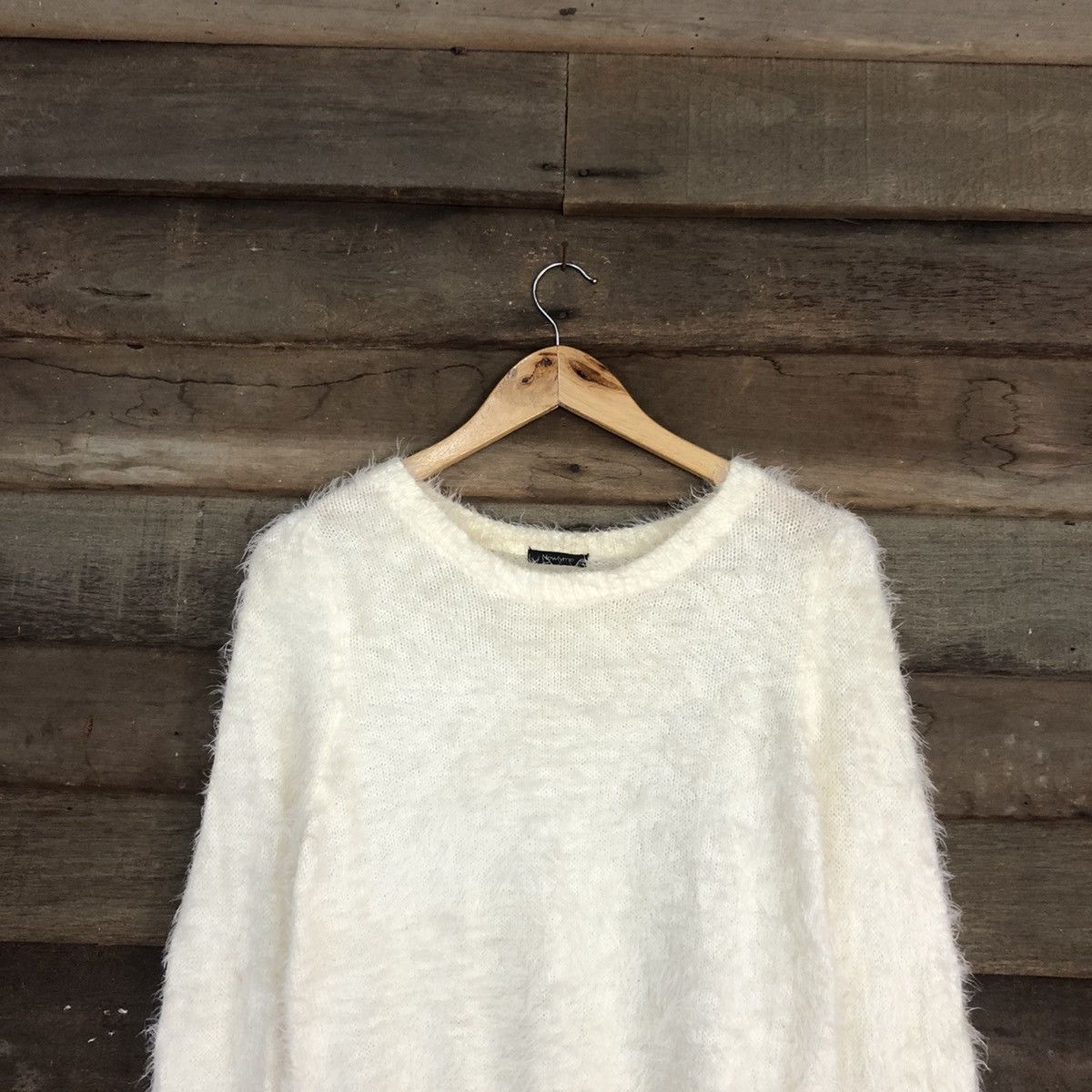 Homespun Knitwear DL Newlyme White Mohair Shag Shaggy Knitwear #c1103 Size M / US 6-8 / IT 42-44 - 2 Thumbnail