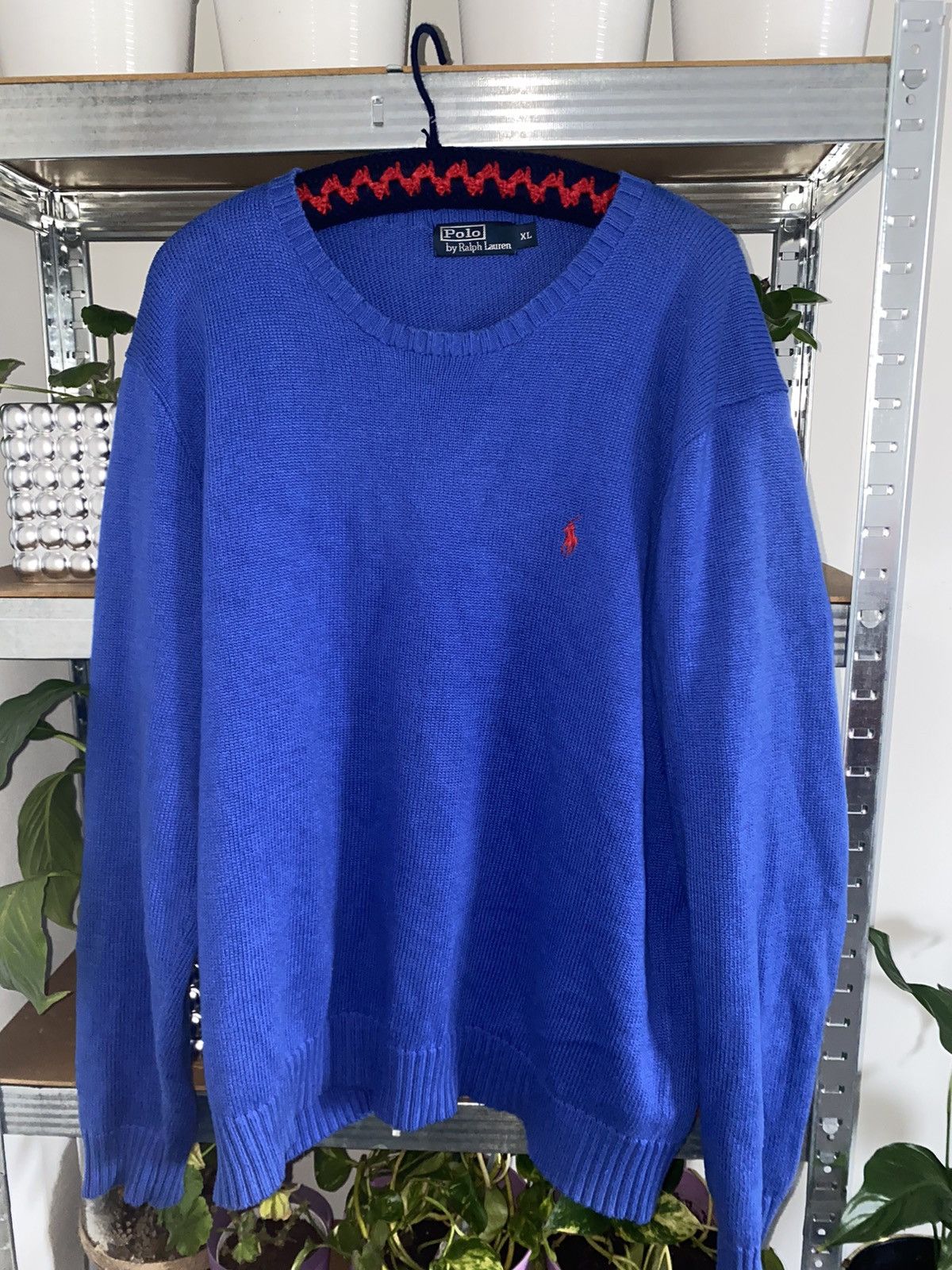 image of Archival Clothing x Polo Ralph Lauren Polo Ralph Laurent Classic Electric Blue Sweater Xl, Men's