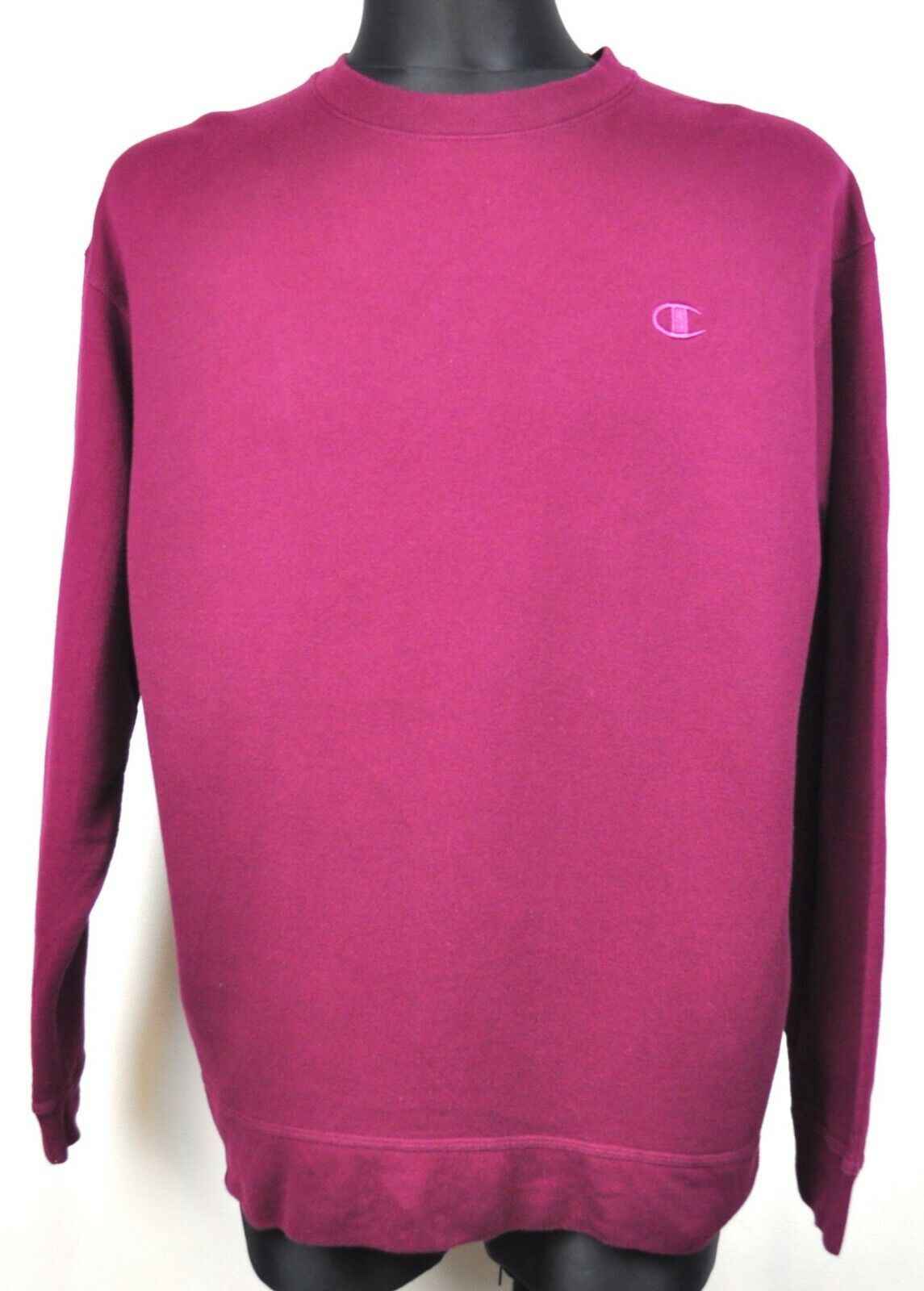 Champion Men XL Jumper Stitched Logo Burgundy Sweatshirt Crew Neck Size US XL / EU 56 / 4 - 1 Thumbnail