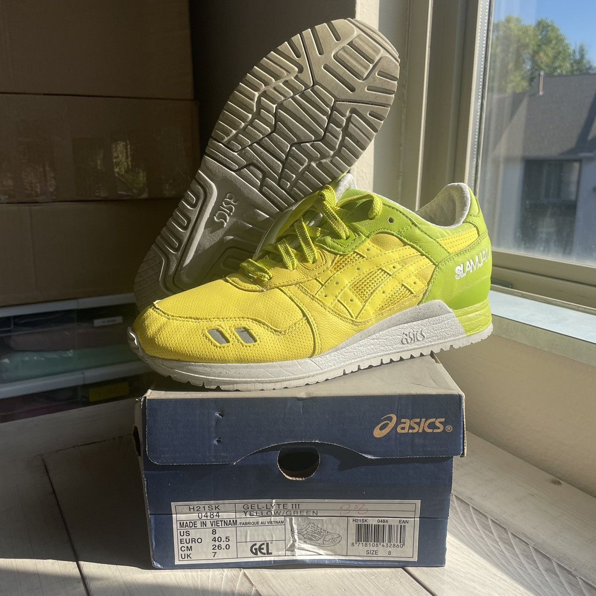Asics 2012 SLAM JAM SOCiALiSM LEMON LiME GEL LYTE iii 3 H21SK0484 Size US 8 / EU 41 - 7 Thumbnail