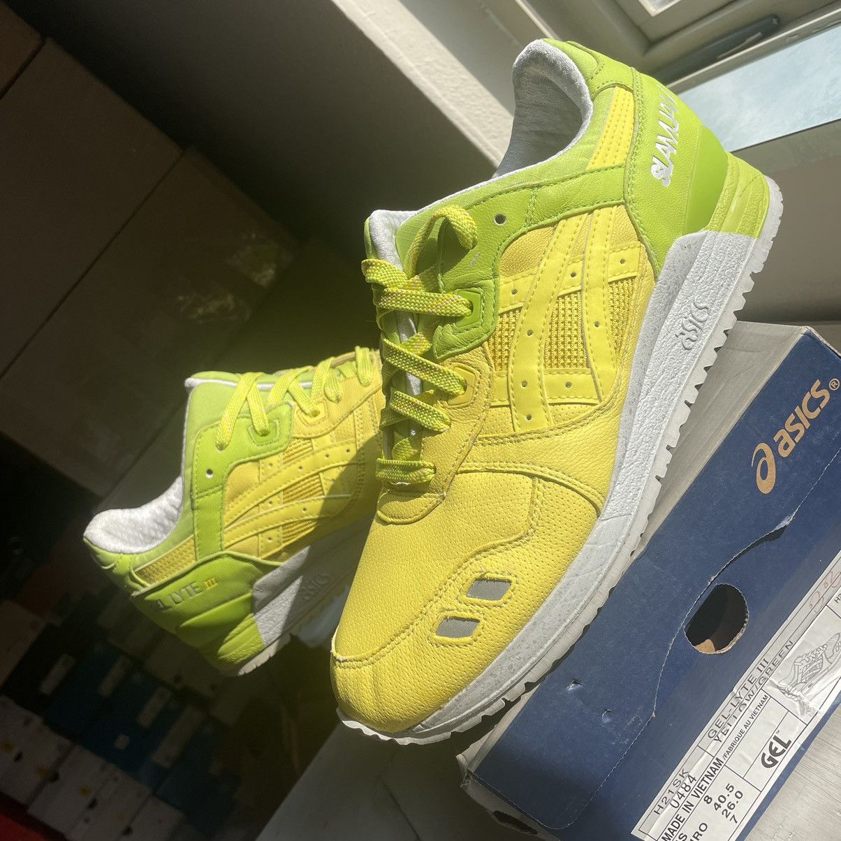 Asics 2012 SLAM JAM SOCiALiSM LEMON LiME GEL LYTE iii 3 H21SK0484 Size US 8 / EU 41 - 8 Thumbnail
