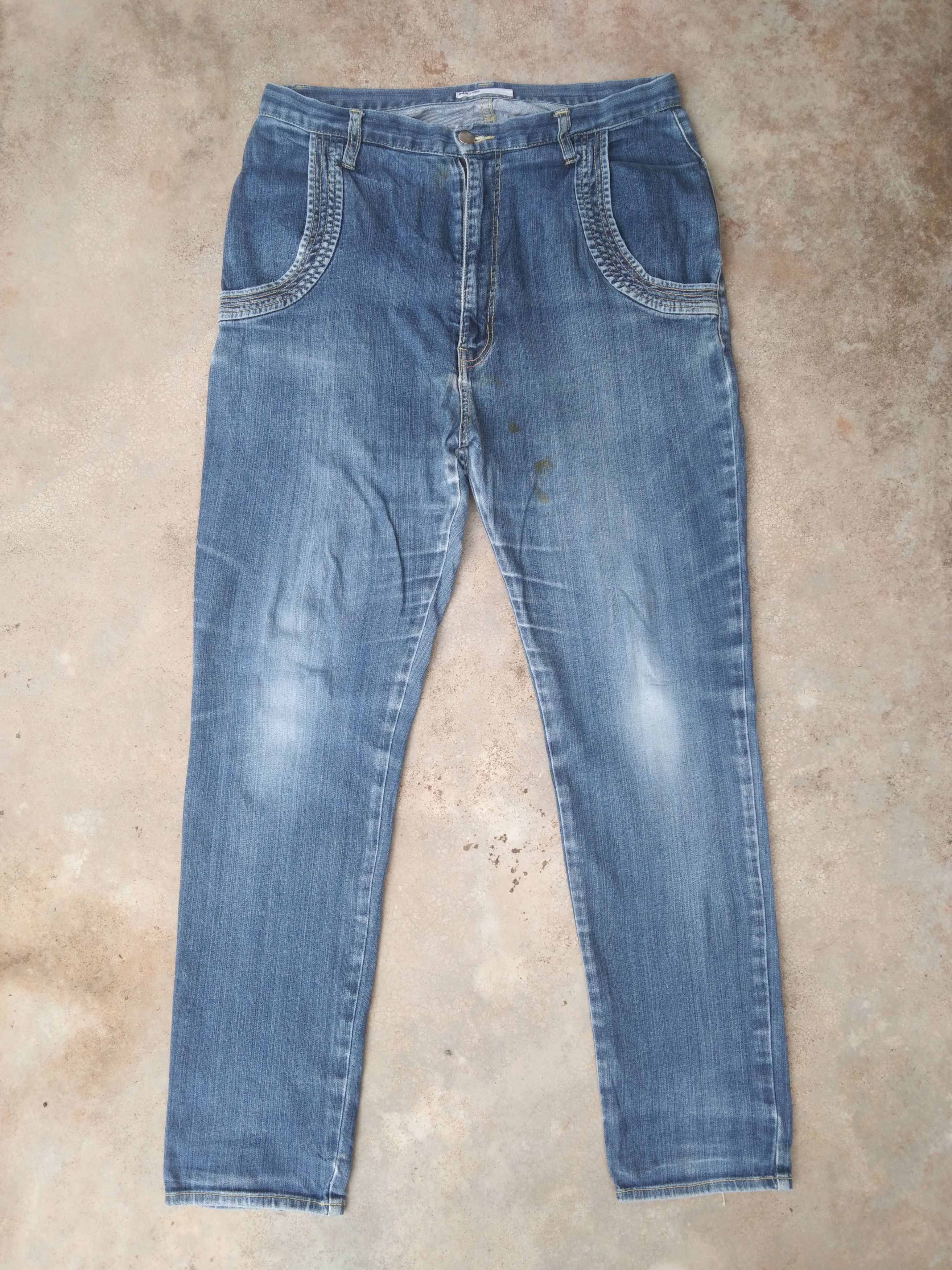 Issey Miyake Vintage Nenet High Rise Washed Faded Blue Jeans 32x29 Size US 32 / EU 48 - 1 Thumbnail