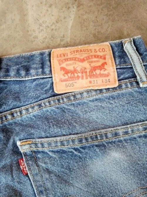 Jean × Levi's × Vintage Vintage Levis 505 Straight Leg Distressed Jeans 31x33 Size US 31 - 3 Thumbnail