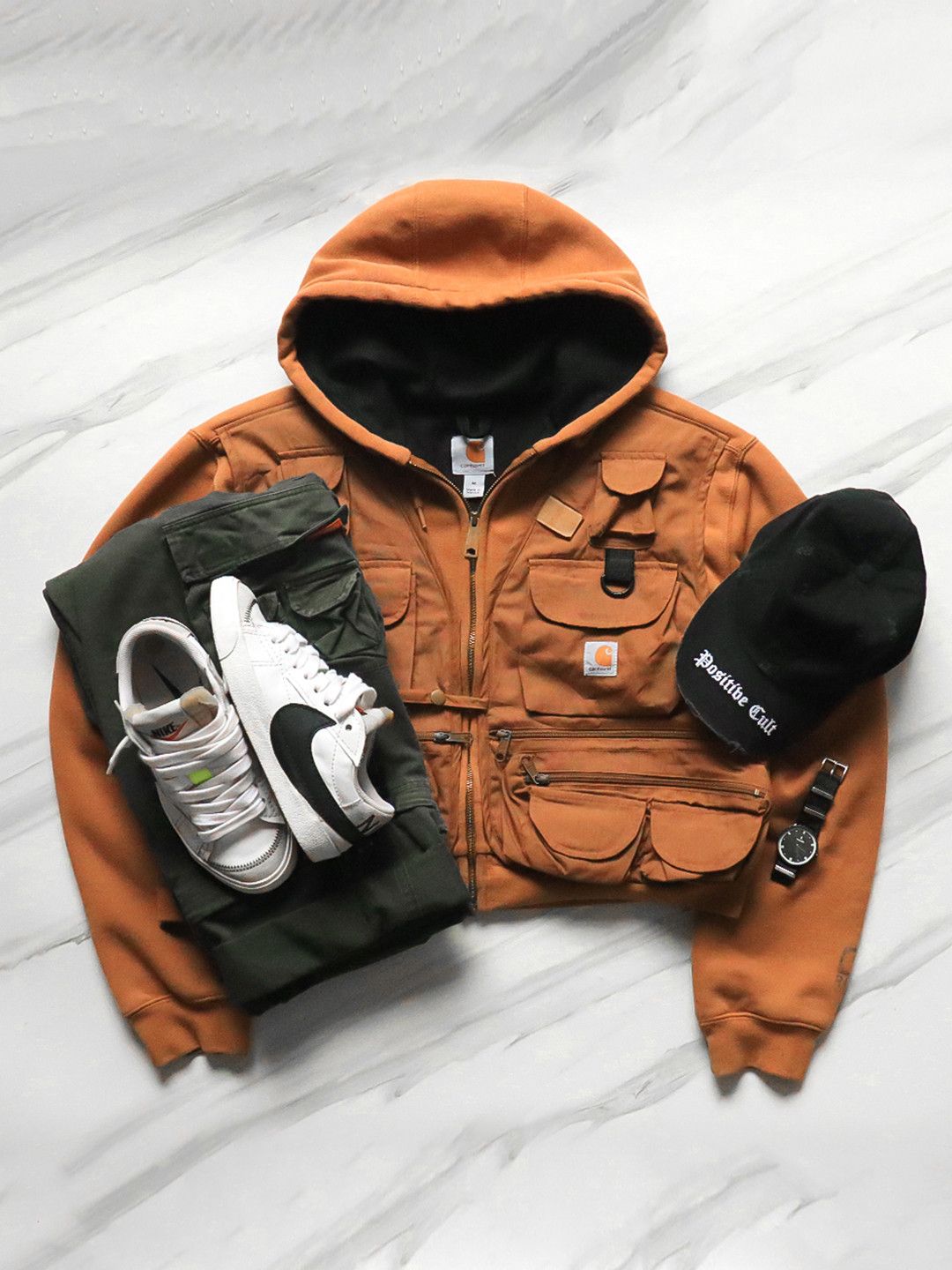 Carhartt Reworked Carhartt Rain Defenders Tactical Crop ZipUp Hoodie