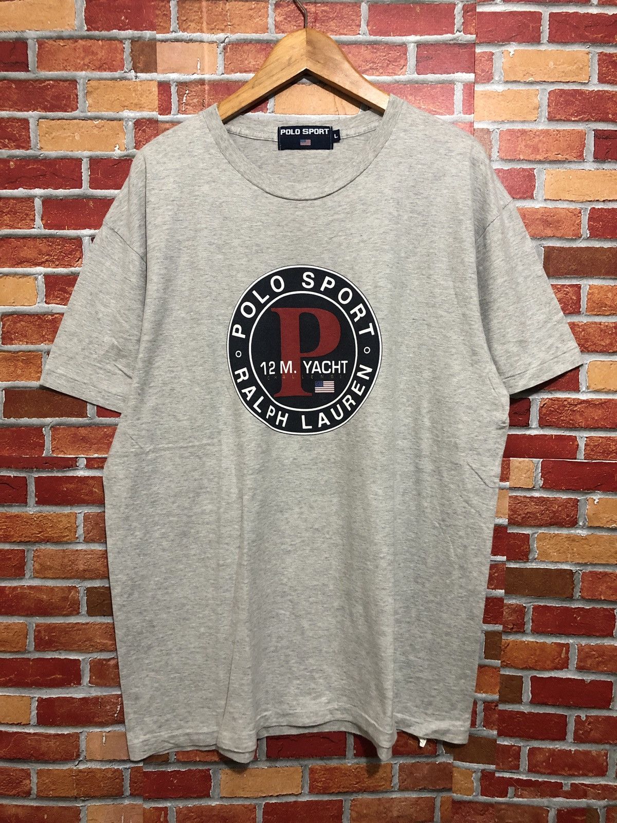 Vintage Vintage Polo Ralph Lauren 12 M Yacht Challenge T-Shirt Size US L / EU 52-54 / 3 - 1 Thumbnail