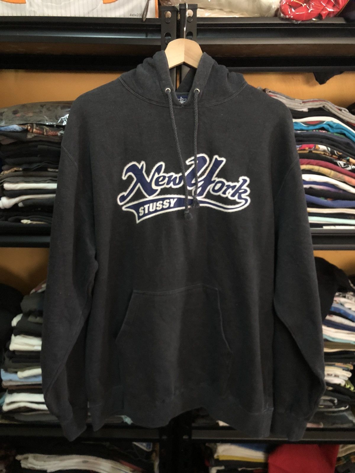 Stussy × Vintage Rare!! Vintage Stussy New York Hoodie Made In Usa Size US L / EU 52-54 / 3 - 1 Thumbnail