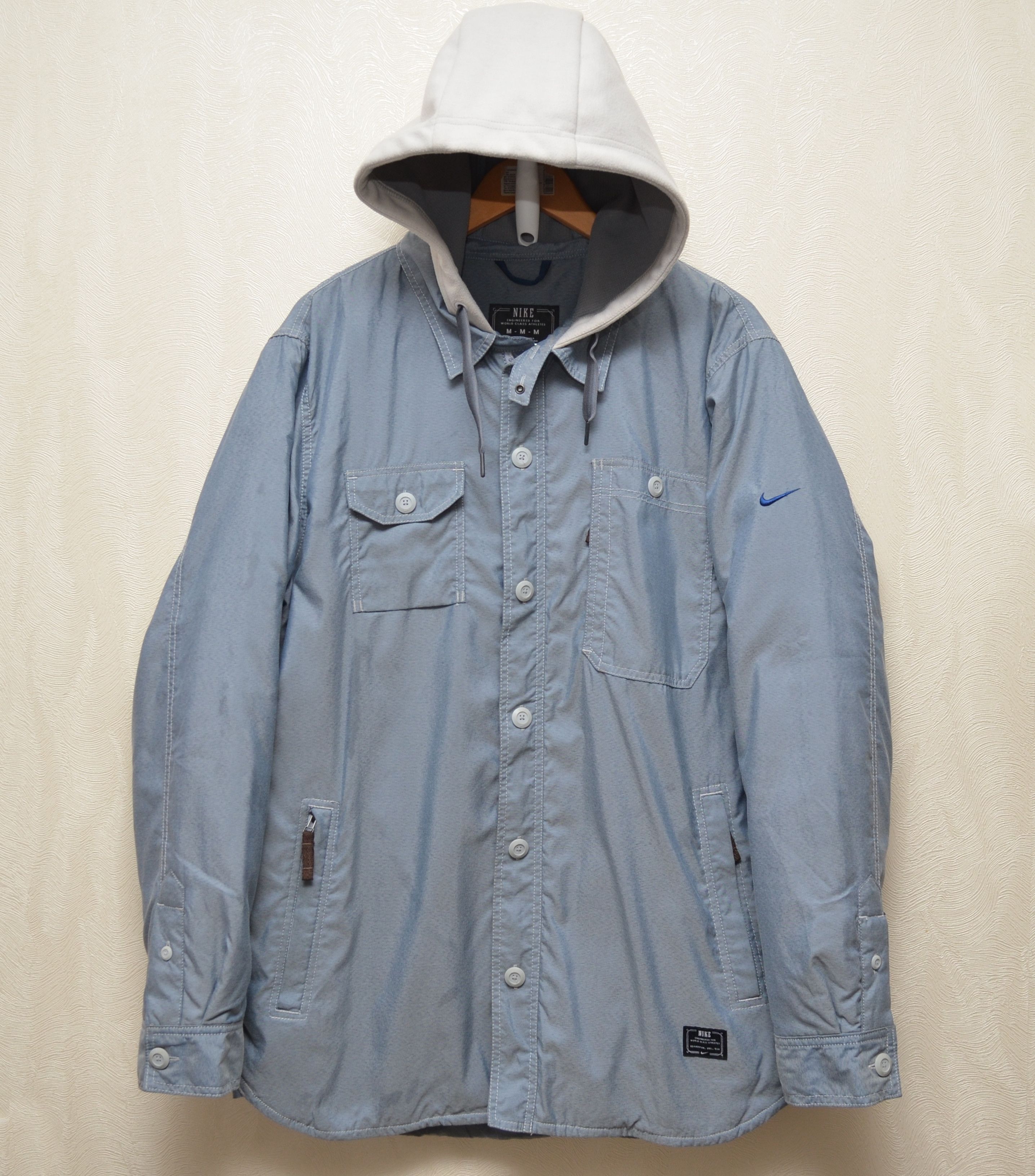 image of Nike Vernon Insulated Jkt Brave Blue/grey Heather Size M/l in Blue Grey, Men's